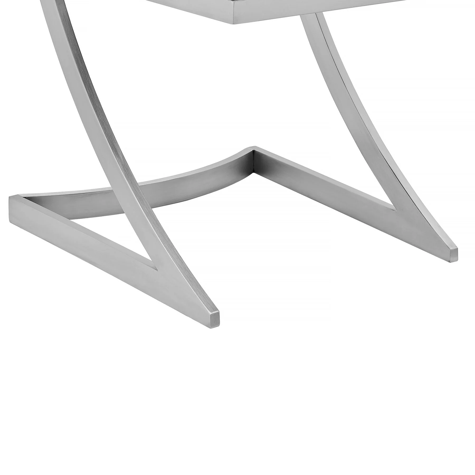Marc Vintage Gray Faux Leather and Brushed Stainless Steel Dining Room Chairs - Set of 2 - Image 8