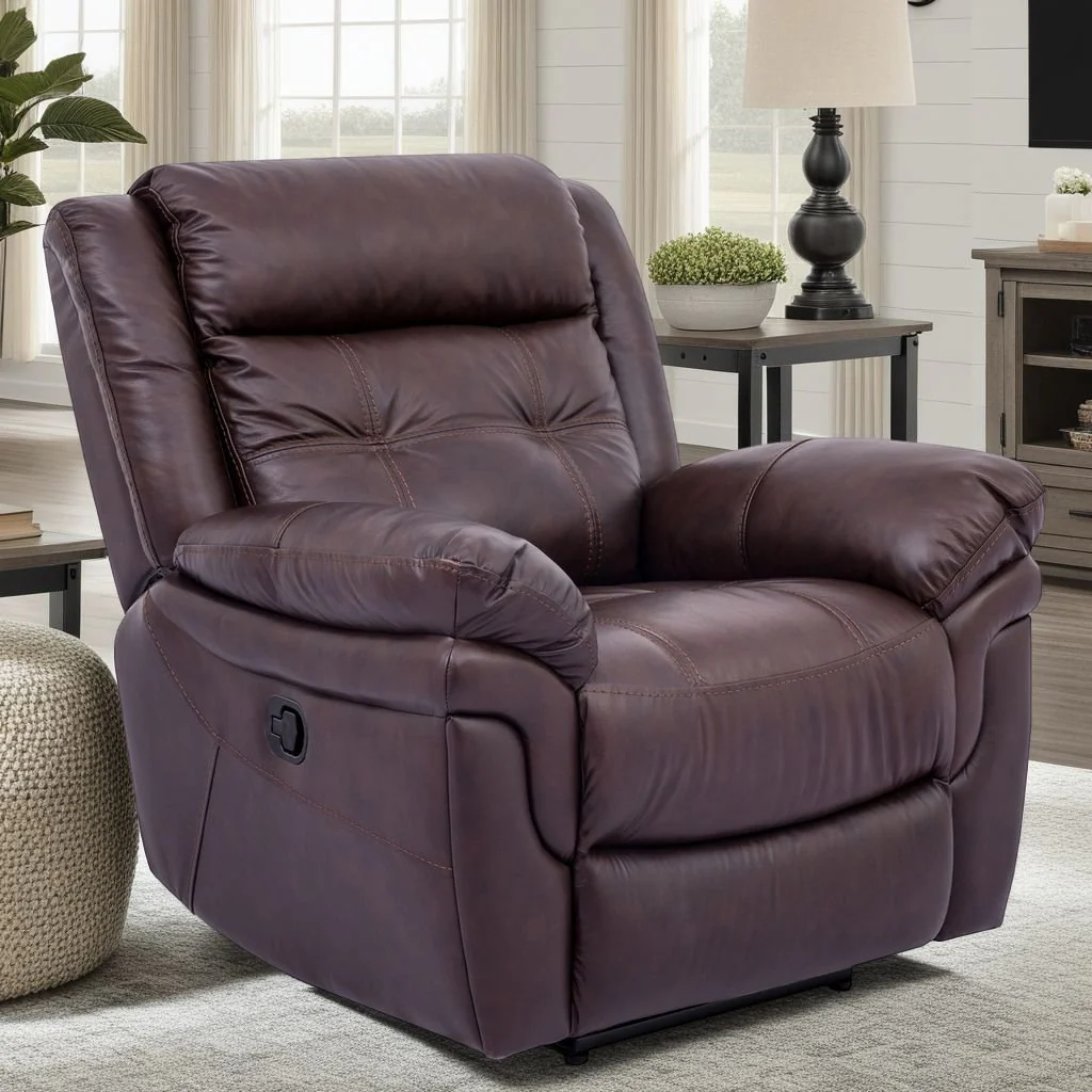 Marcel Manual Recliner Chair in Dark Brown Leather - Image 10