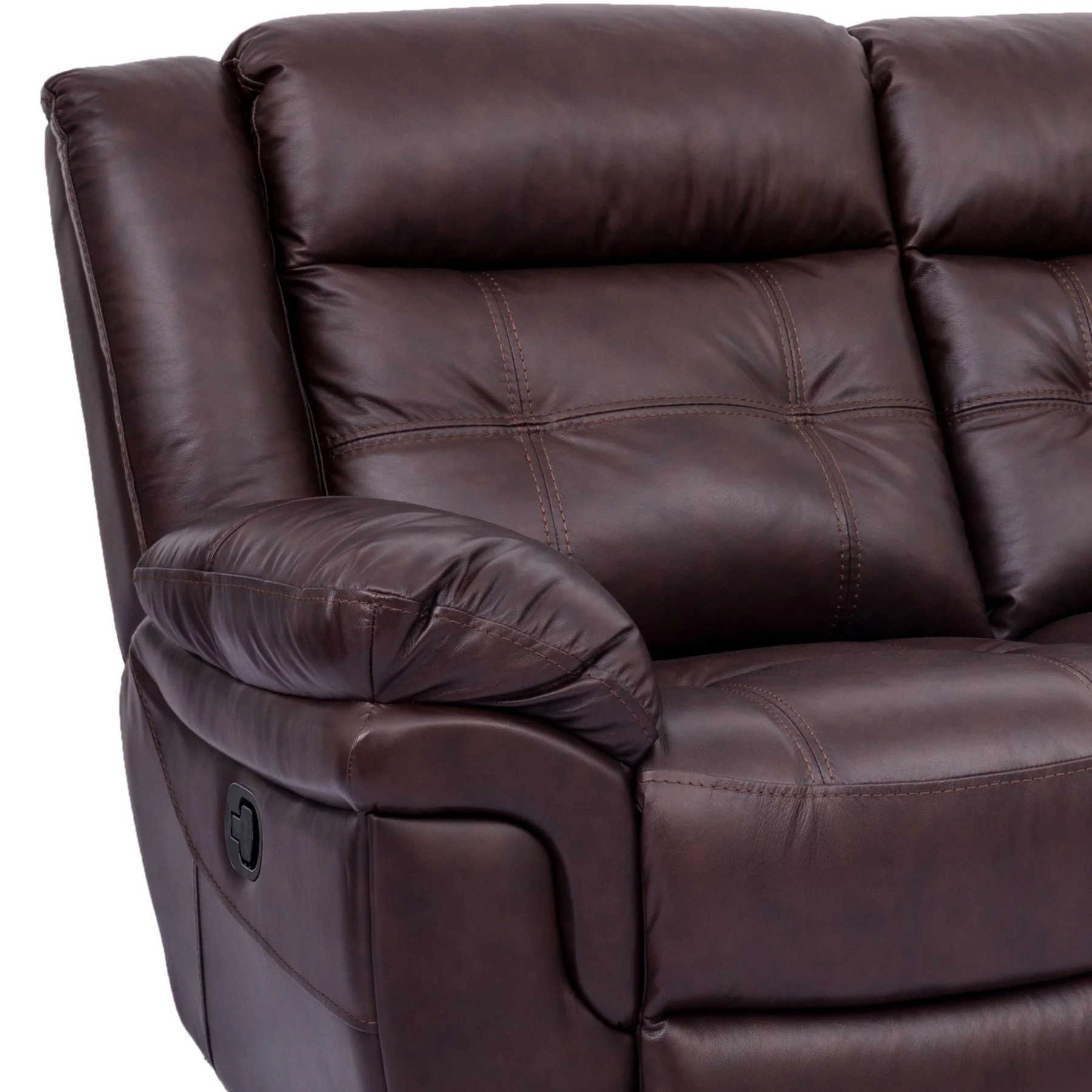 Marcel Manual Reclining 2 Piece Sofa and Recliner Set in Dark Brown Leather - Image 6