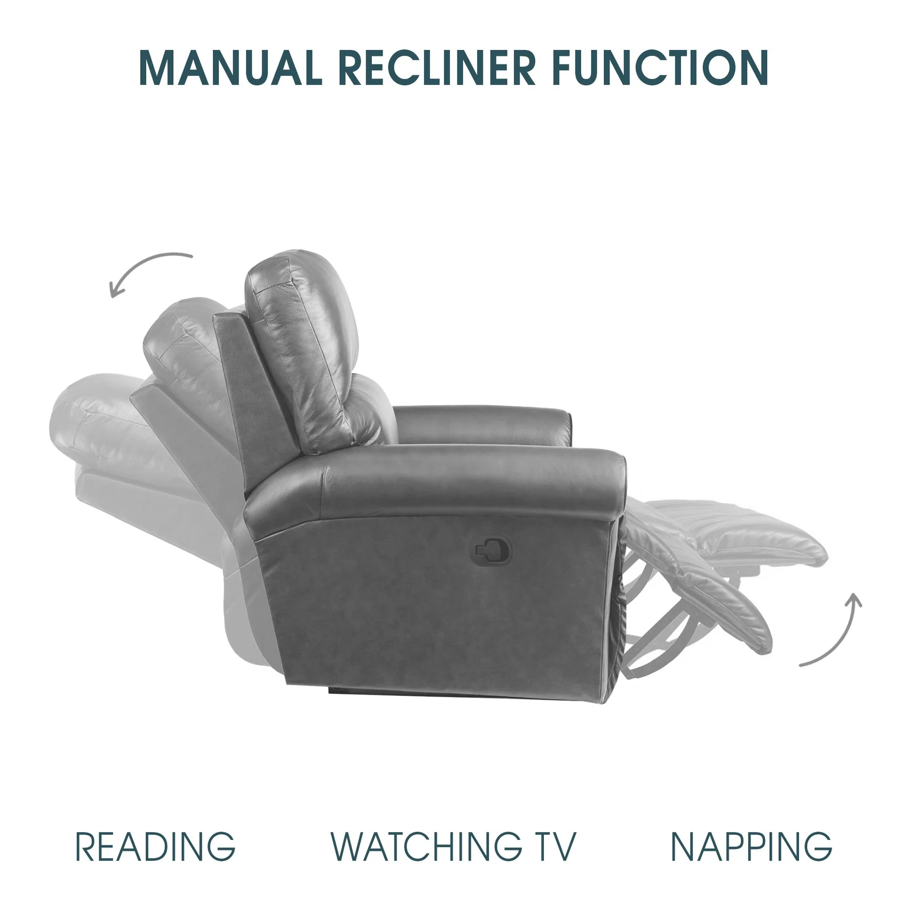 Marcel Manual Reclining Sofa in Dark Brown Leather - Image 7
