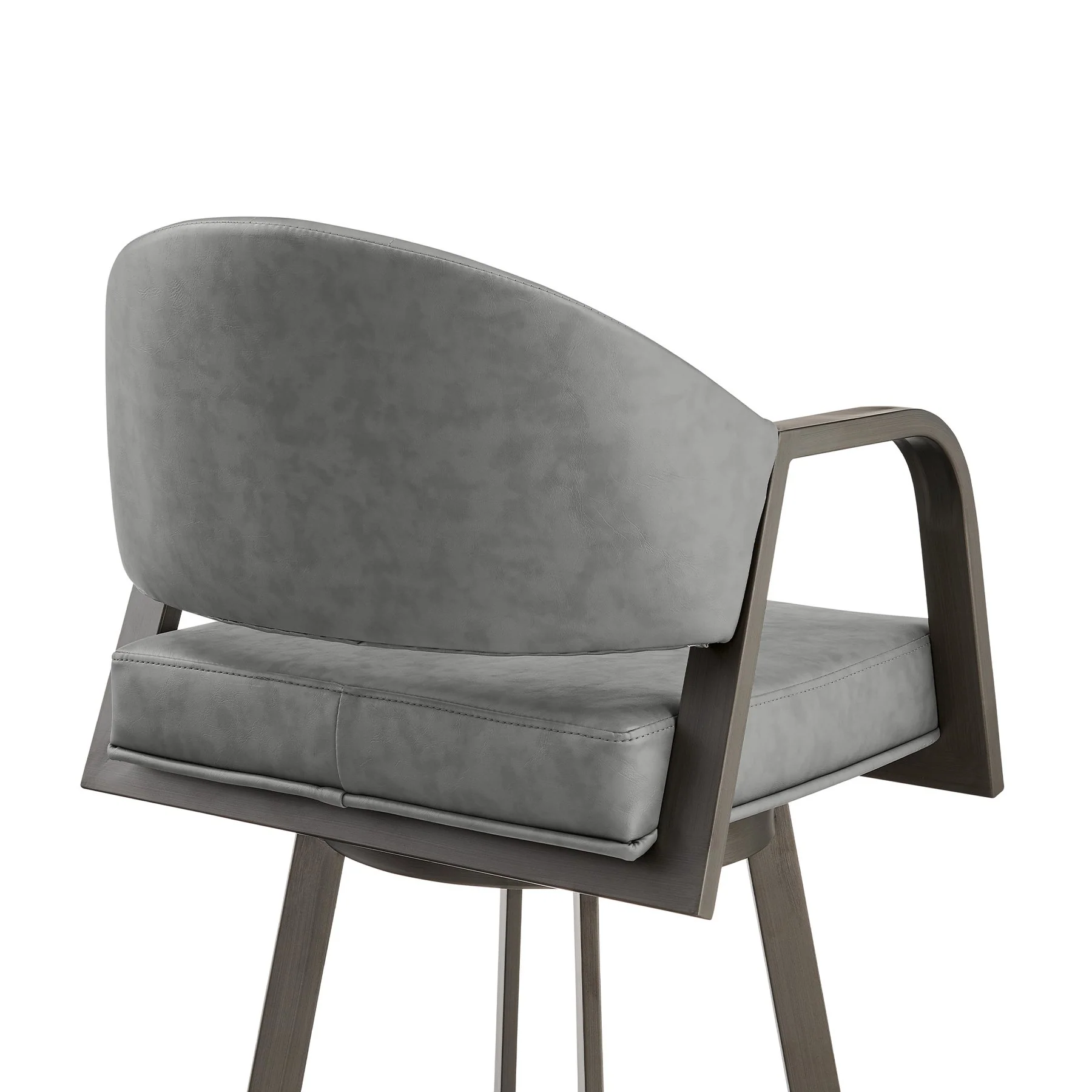 Marcie 30" Swivel Bar Stool in Mineral Finish and Vintage Gray Faux Leather - Image 5