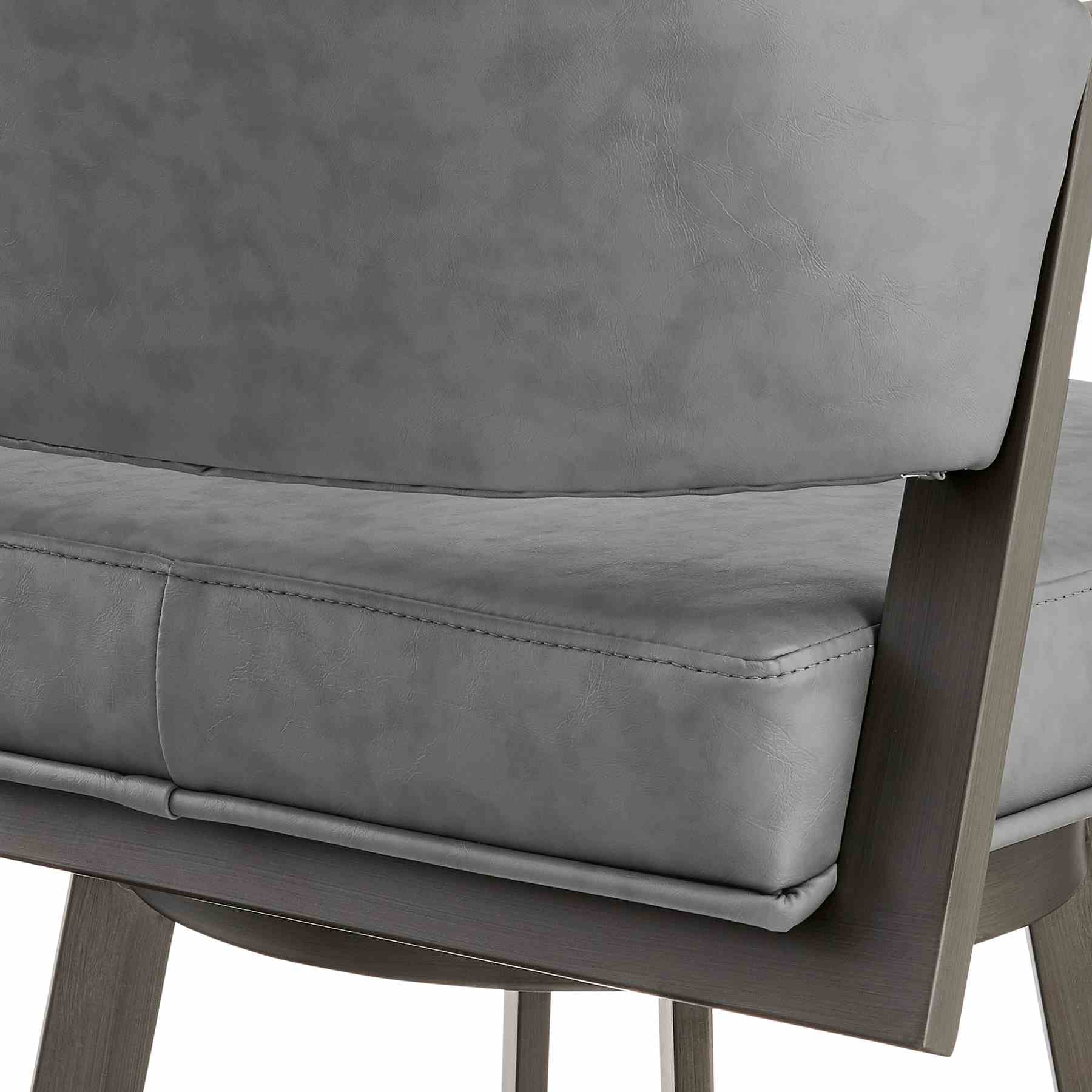 Marcie 30" Swivel Bar Stool in Mineral Finish and Vintage Gray Faux Leather - Image 7