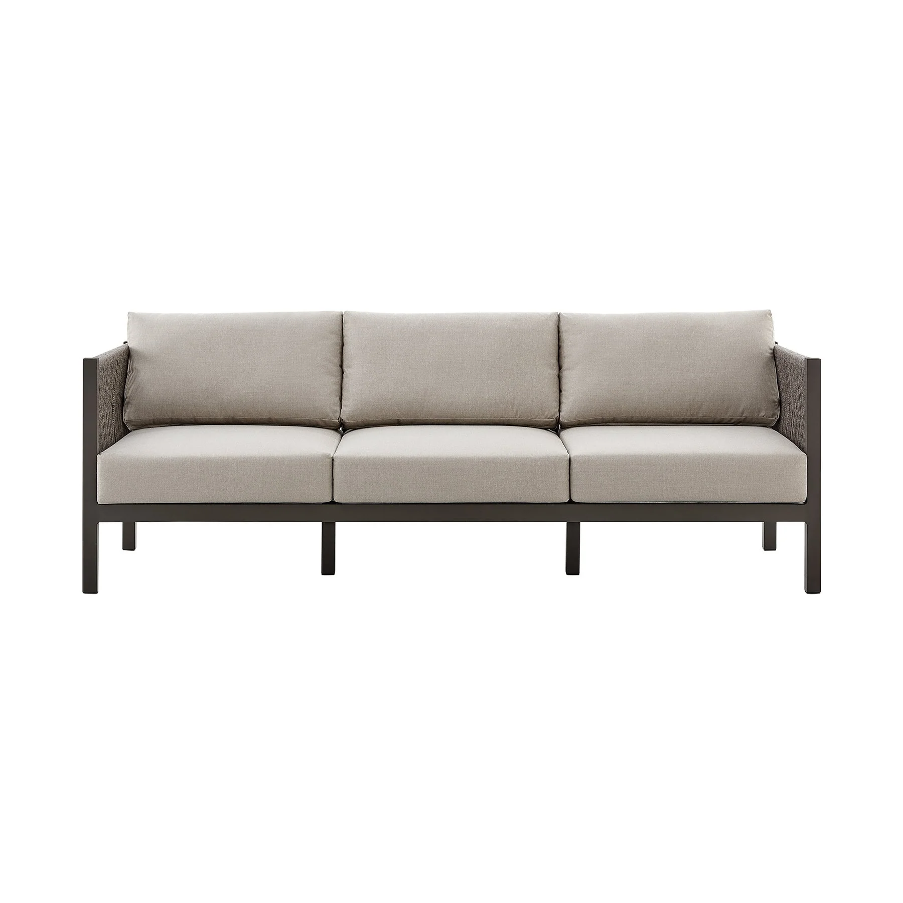 Mareike Aluminum and Rope Outdoor Sofa in Brown - Image 3