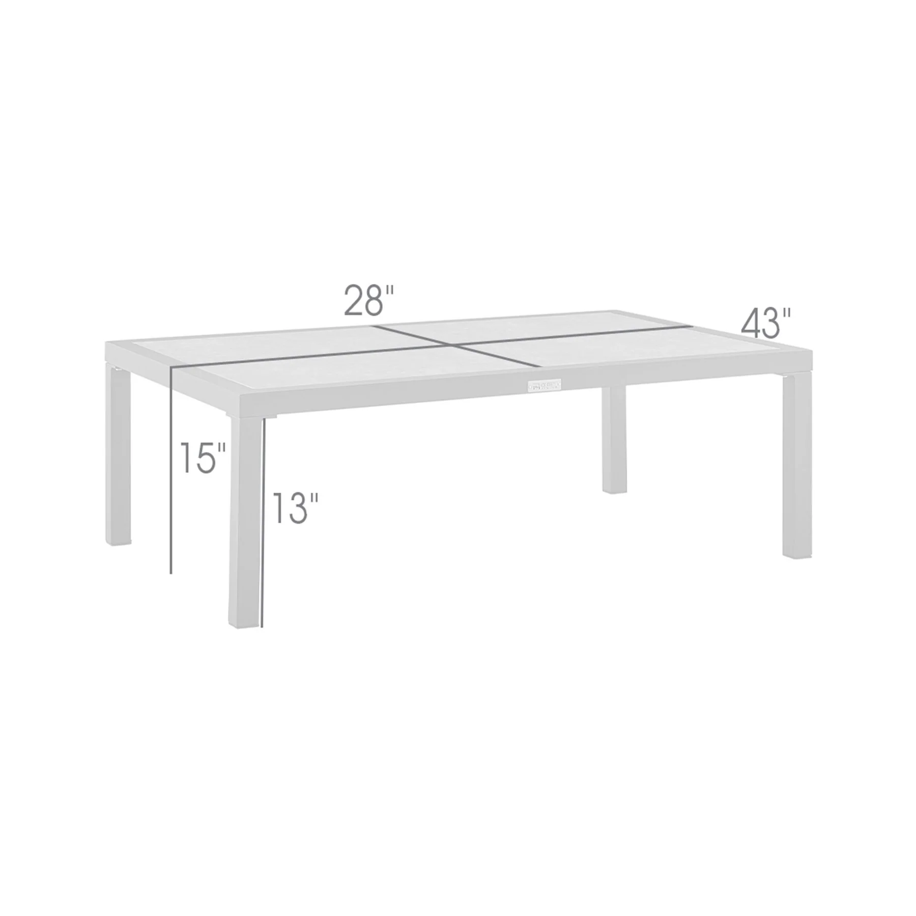 Mareike Aluminum Outdoor Coffee Table in Brown with Ceramic Tabletop - Image 7