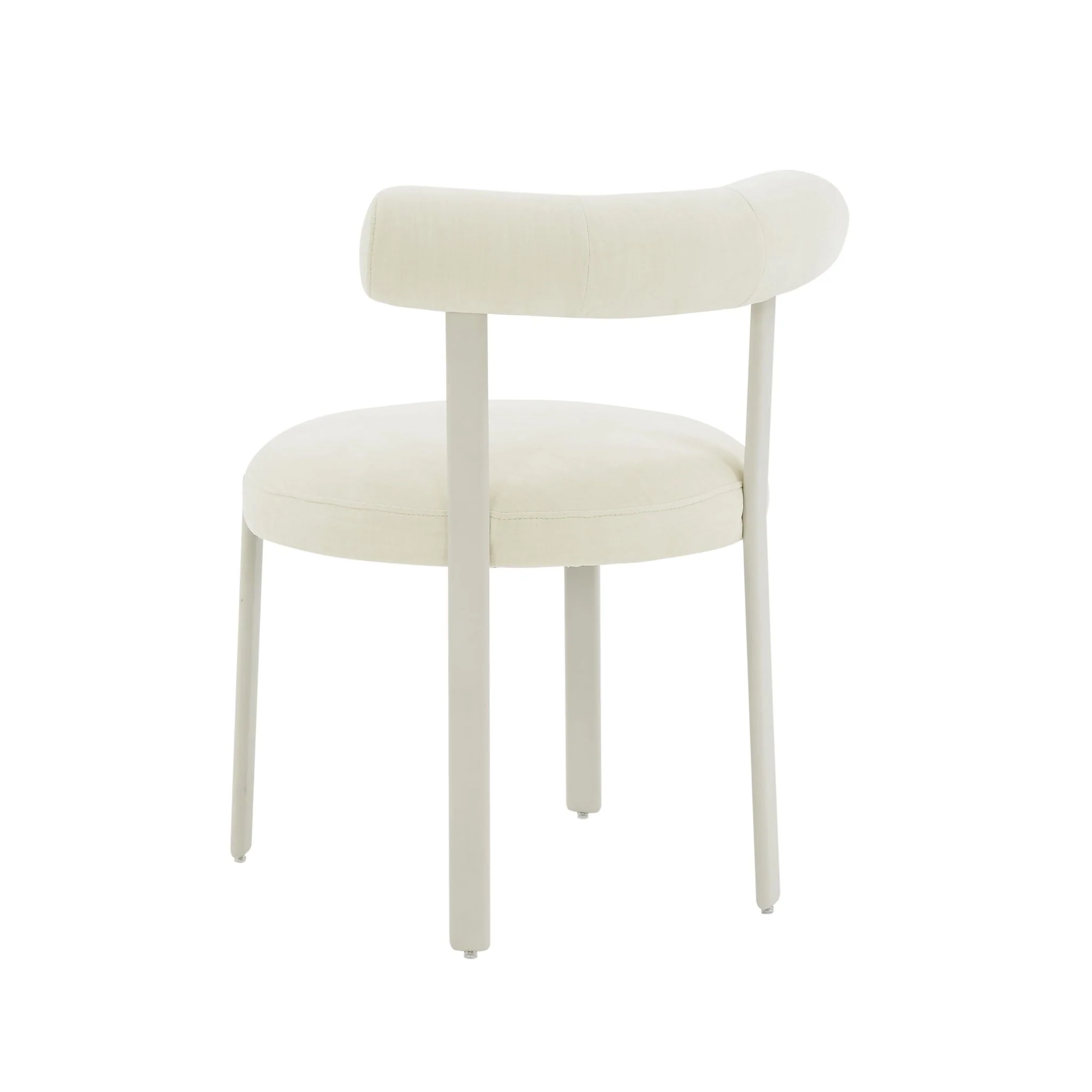 Margaret Cream Performance Chenille Bolster Back Dining Chair - Image 4