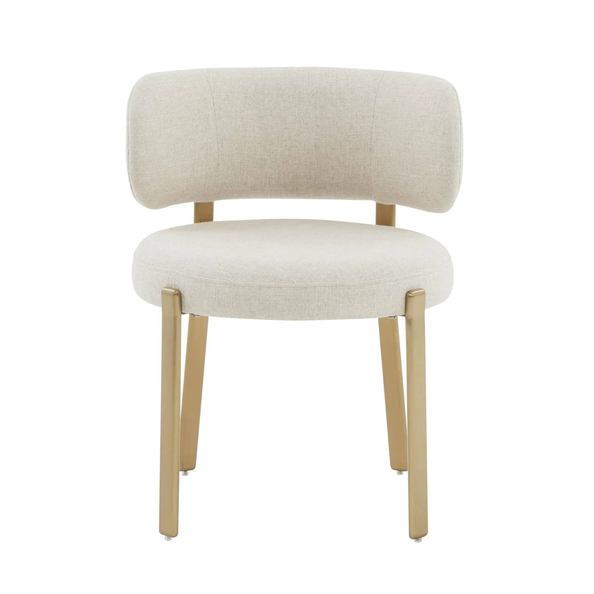 Margaret Cream Performance Linen Dining Chair - Image 3
