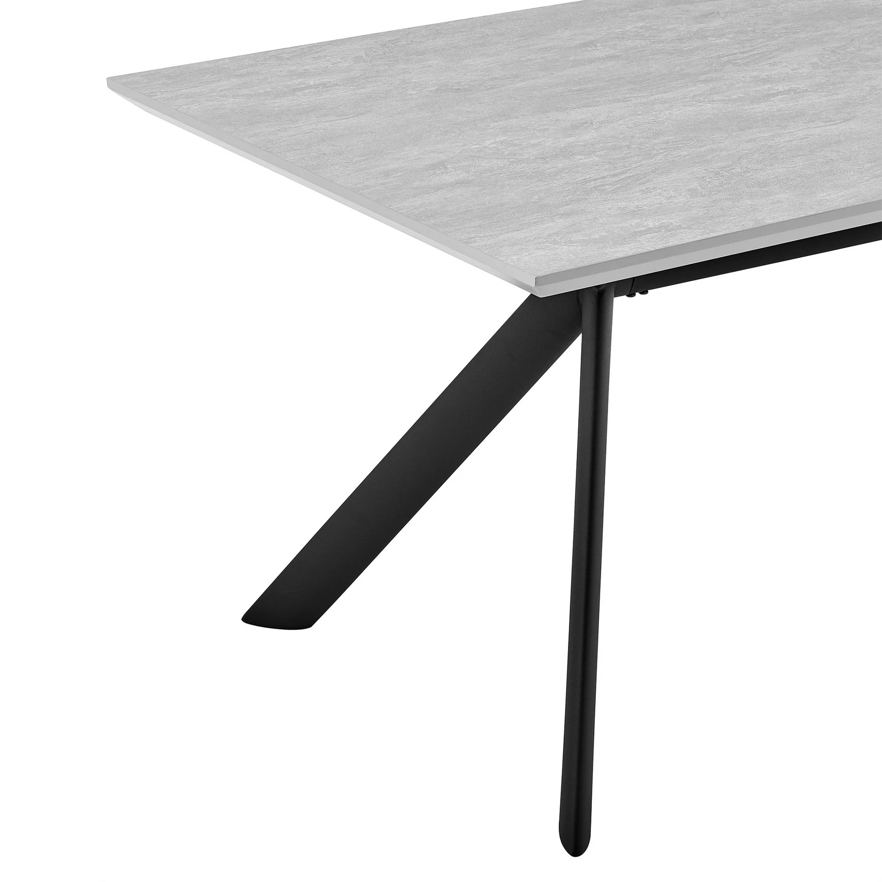 Margot and Rylee 5 Piece Modern Rectangular Dining Set in Light Gray Melamine Wood and Charcoal Fabric - Image 7