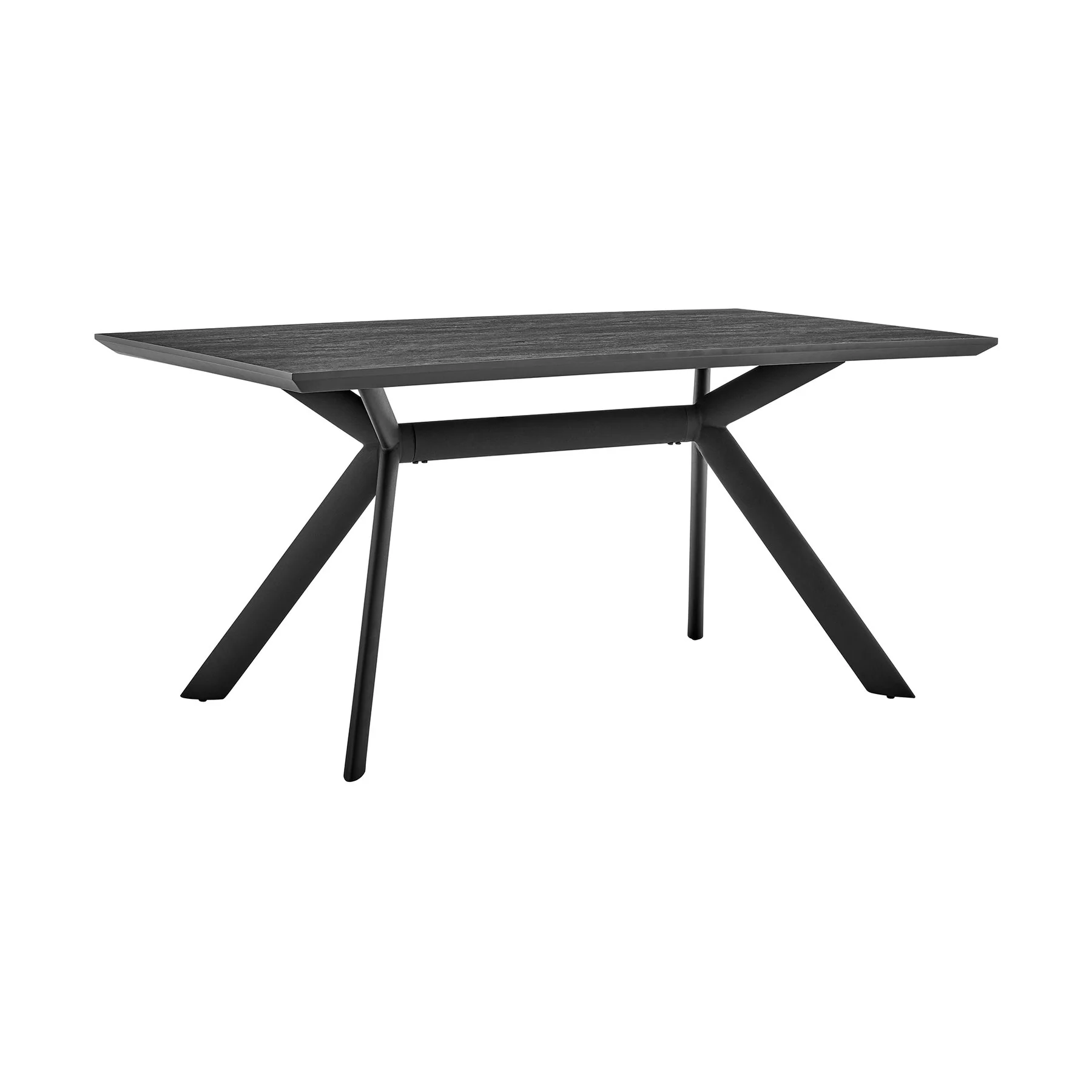 Margot Dark Gray Rectangular Dining Table with Black Finish - Image 2