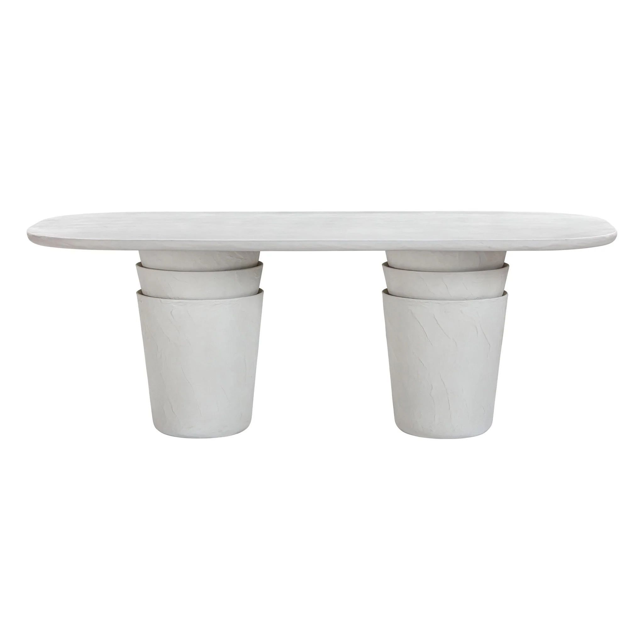 Margot Light Grey Faux Plaster Indoor / Outdoor Concrete Dining Table - Image 3