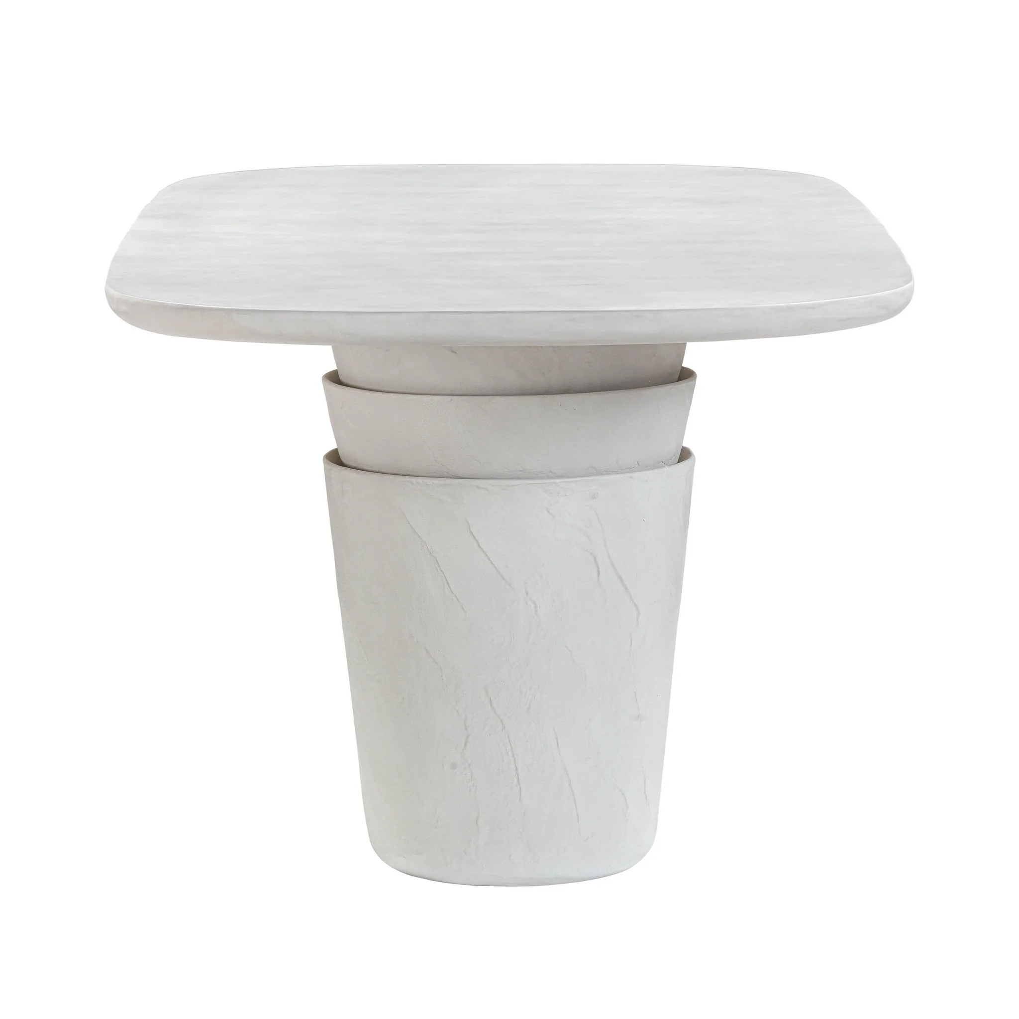Margot Light Grey Faux Plaster Indoor / Outdoor Concrete Dining Table - Image 4