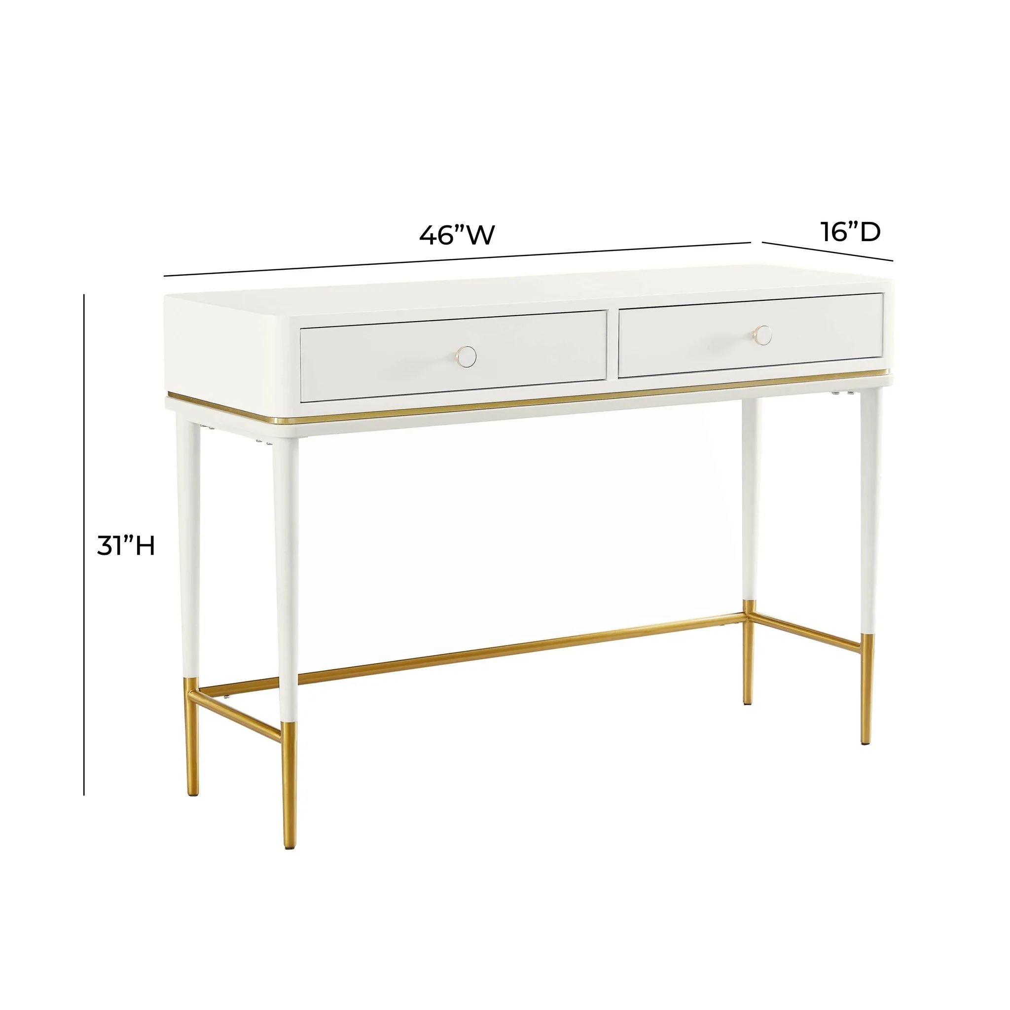 Mariah Two Drawer Off-White Desk - Image 6