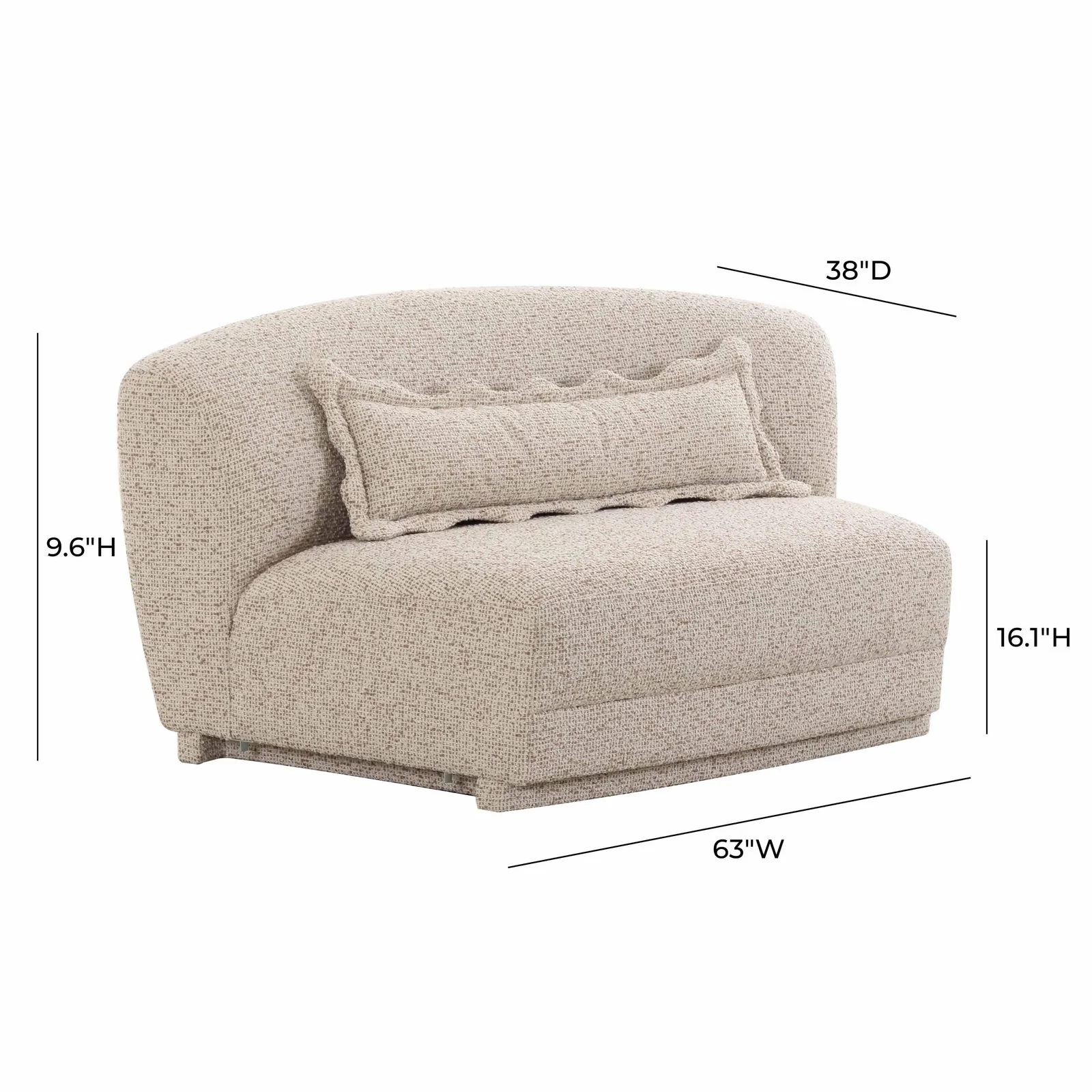 Marion Two-Tone Textured Boucle Armless Loveseat - Image 6