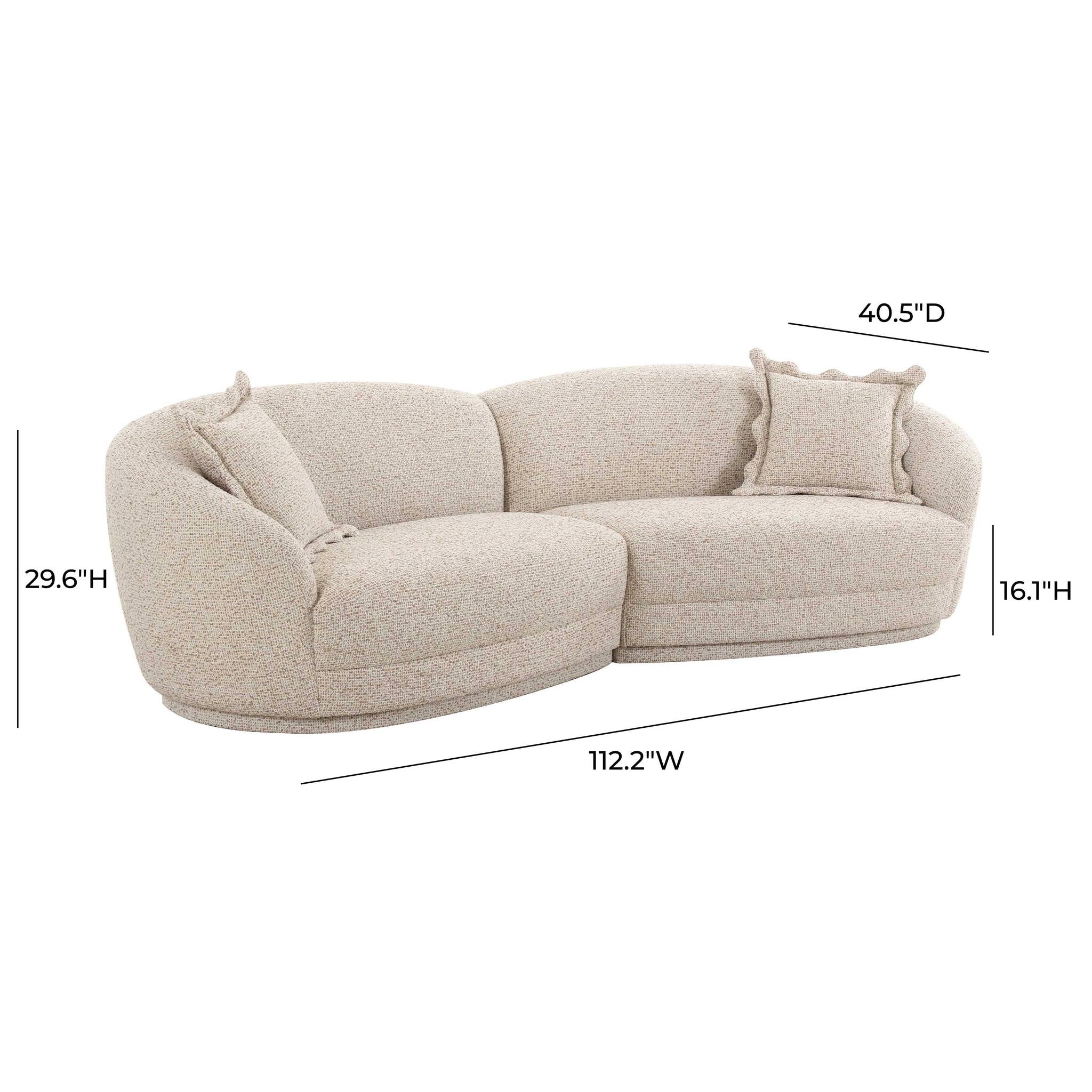 Marion Two-Tone Textured Boucle Sectional - Image 6