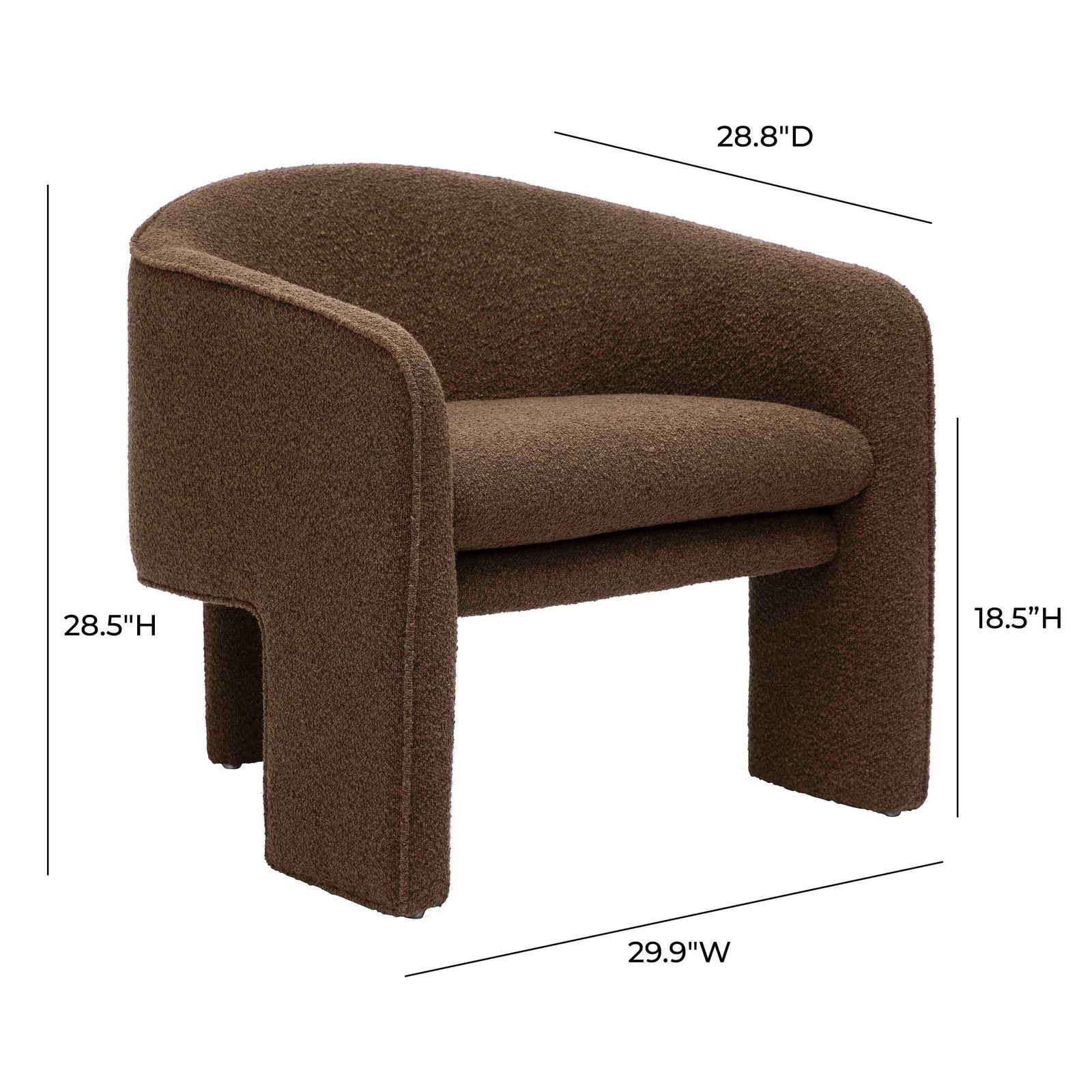 Marla Chocolate Brown Boucle Accent Chair - Image 6