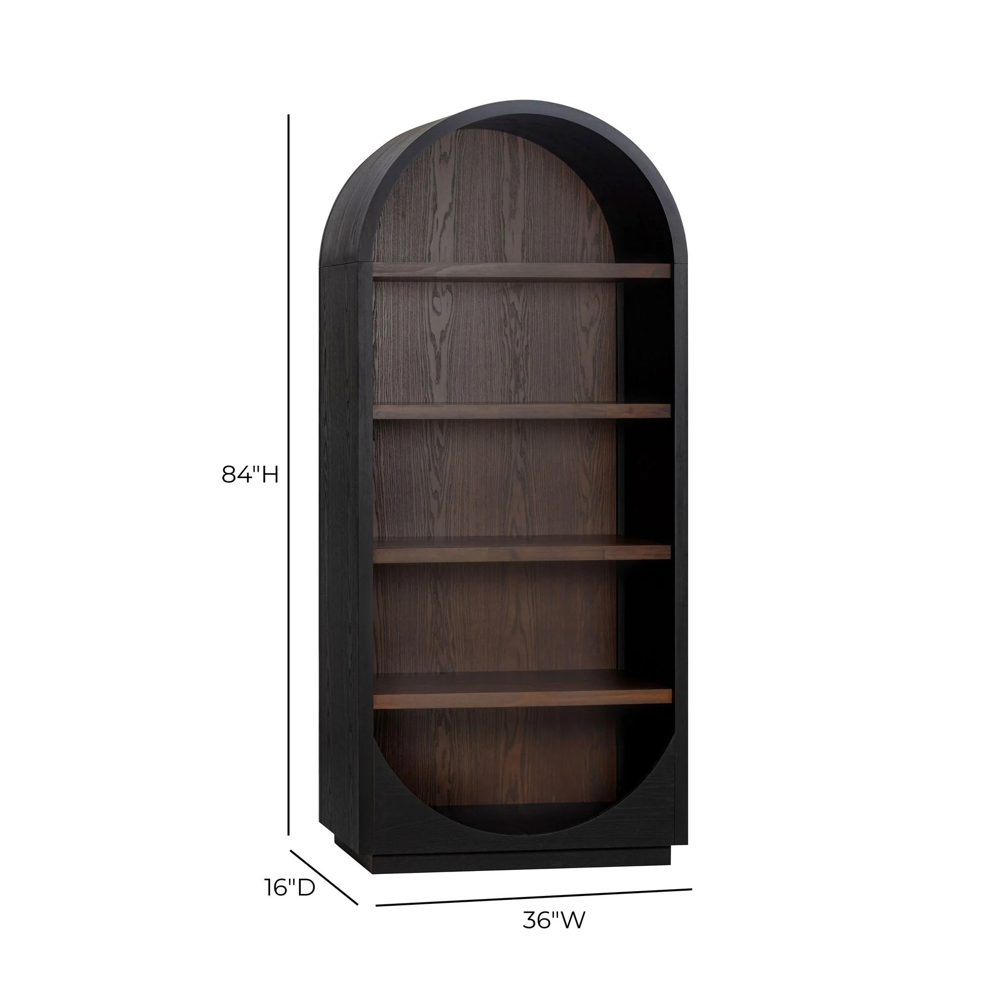 Marlow Black Wood Bookcase - Image 9