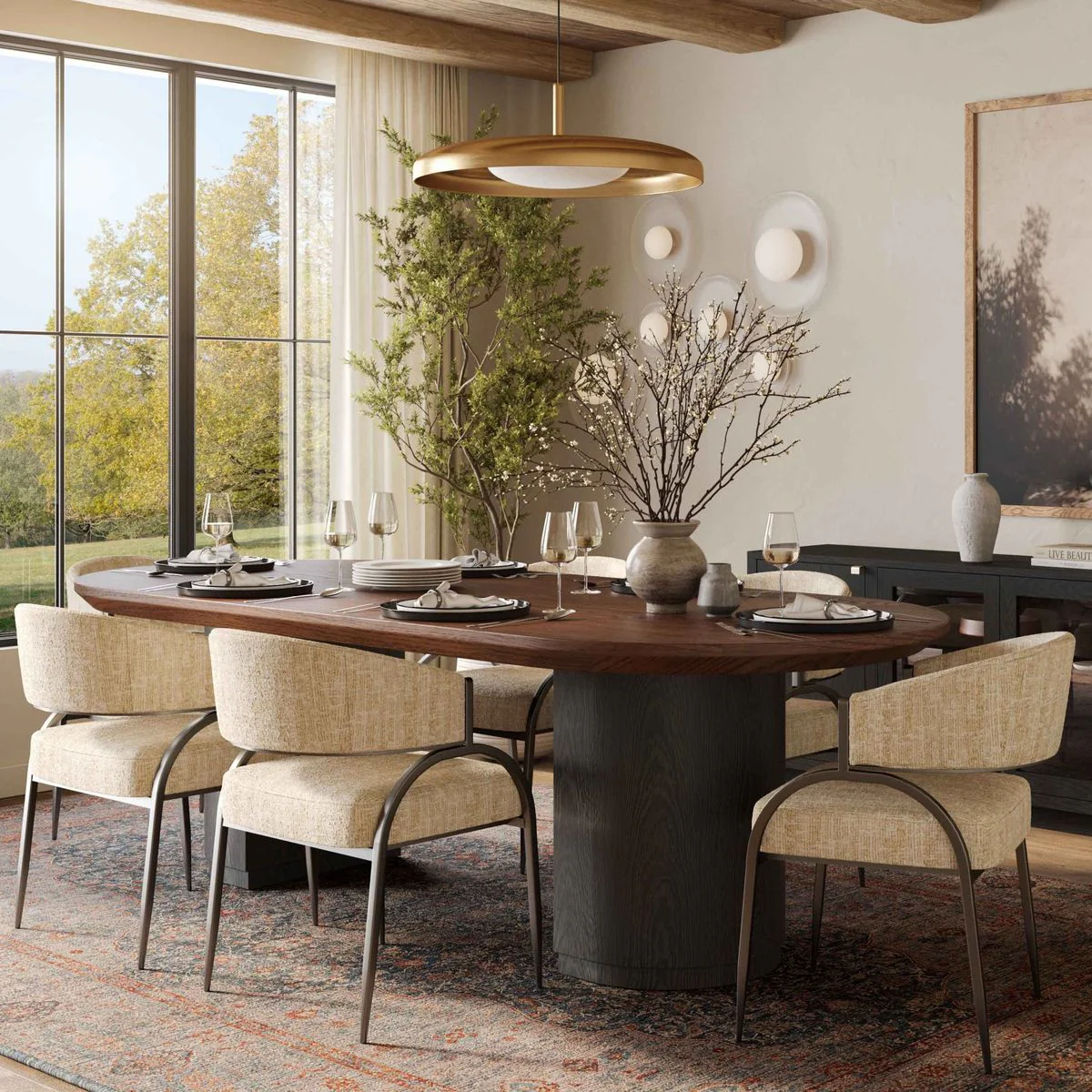 Marlow Black Wood Dining Table - Image 2