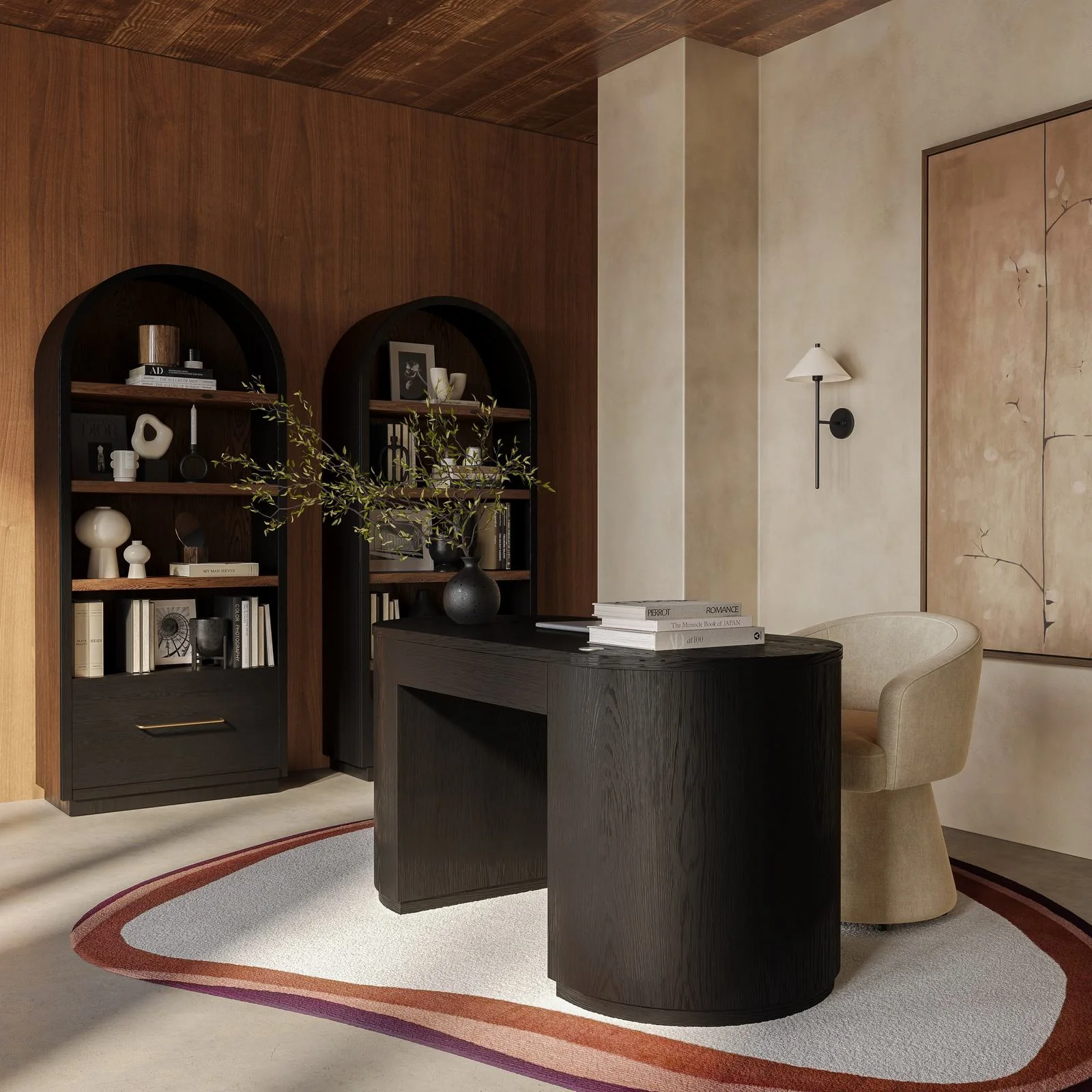 Marlow Black Wood Executive Desk - Image 2
