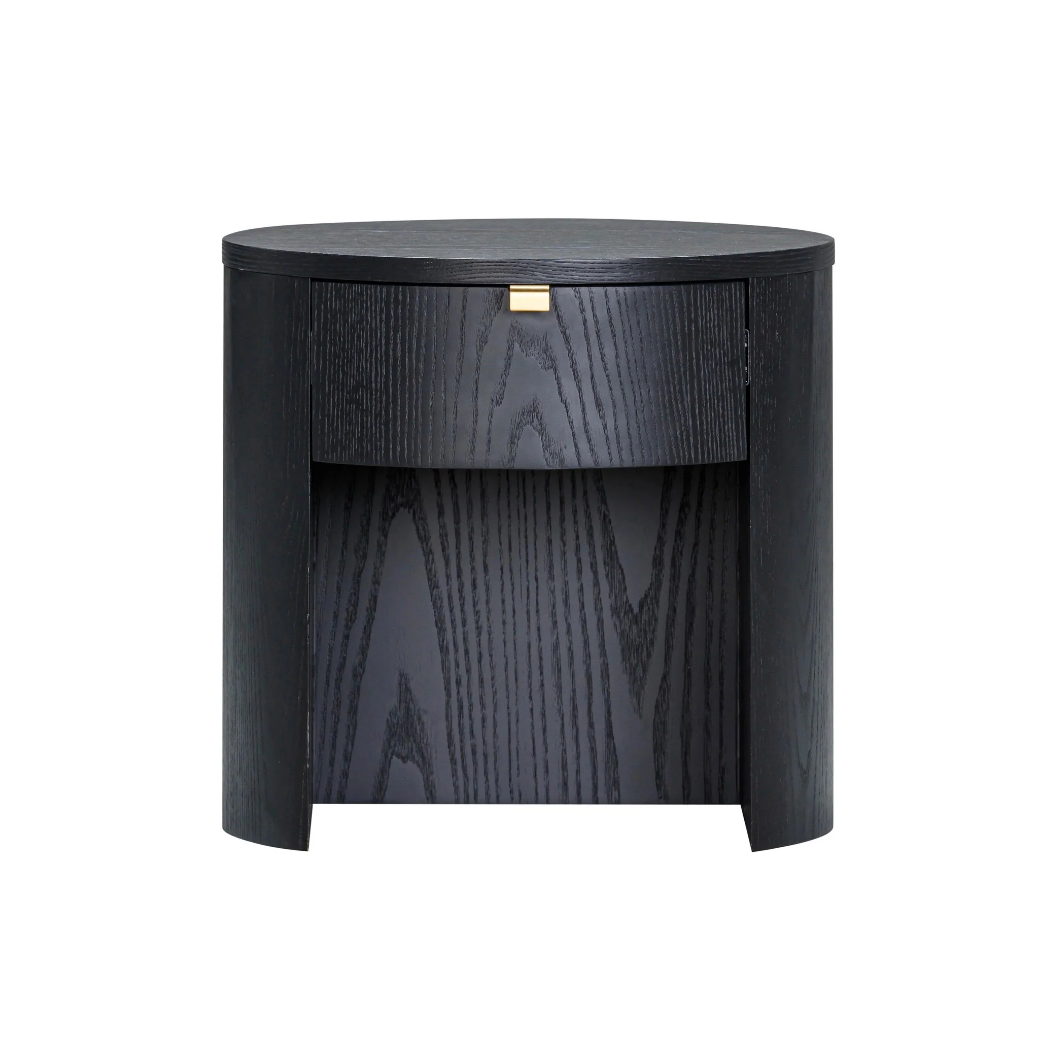 Marlow Black Wood Round Nightstand - Image 4