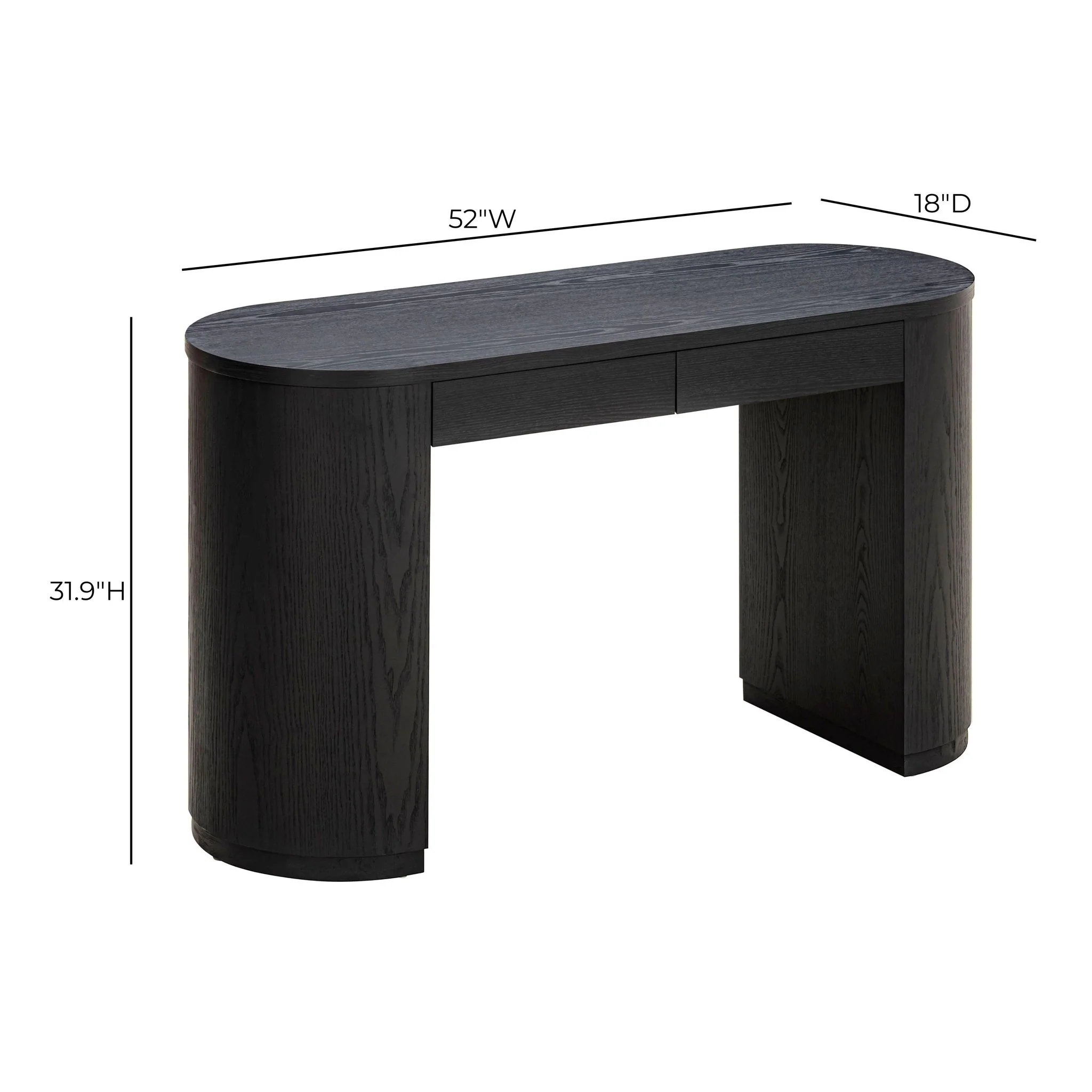 Marlow Black Wood Writing Desk - Image 10