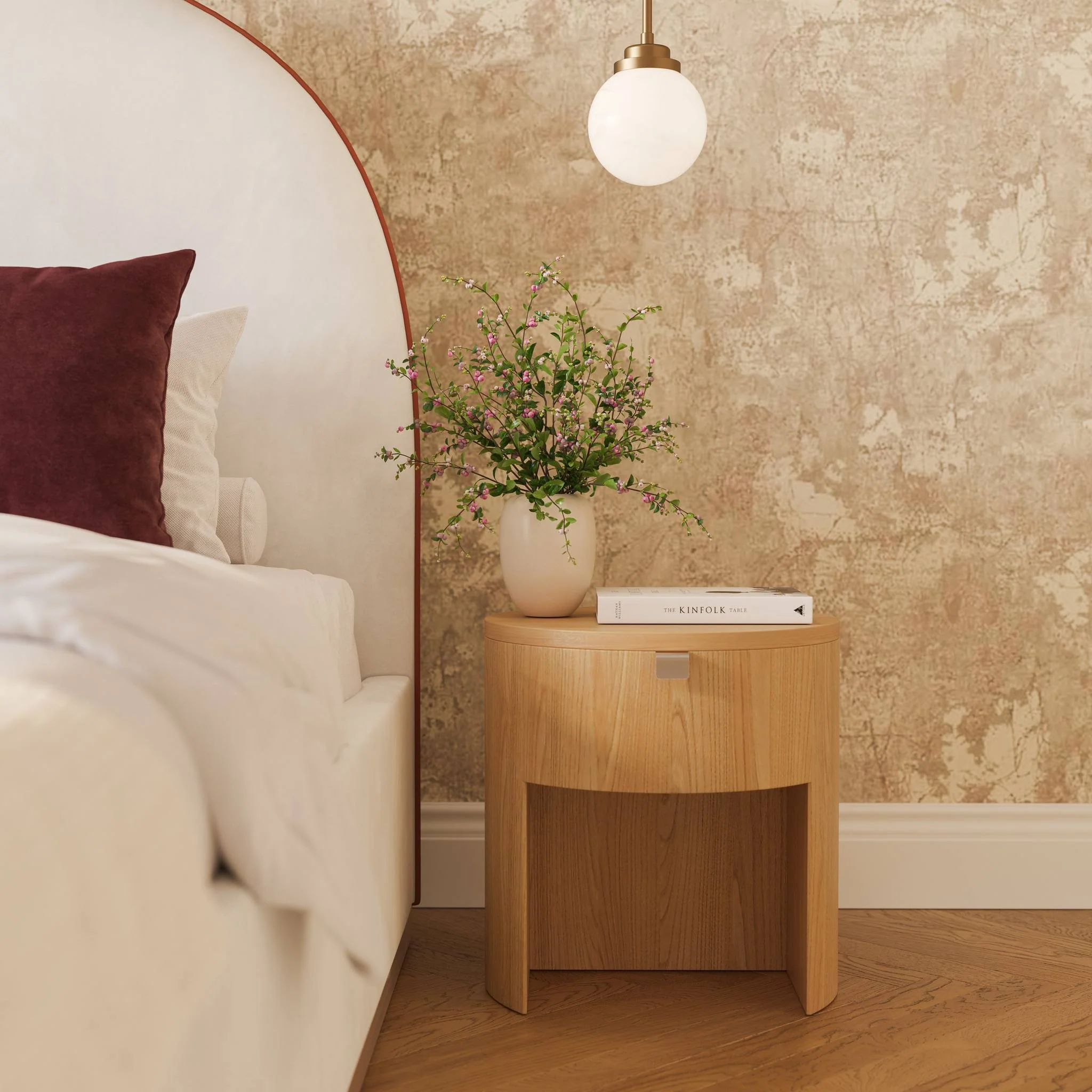 Marlow Cream Velvet King Bed - Image 3