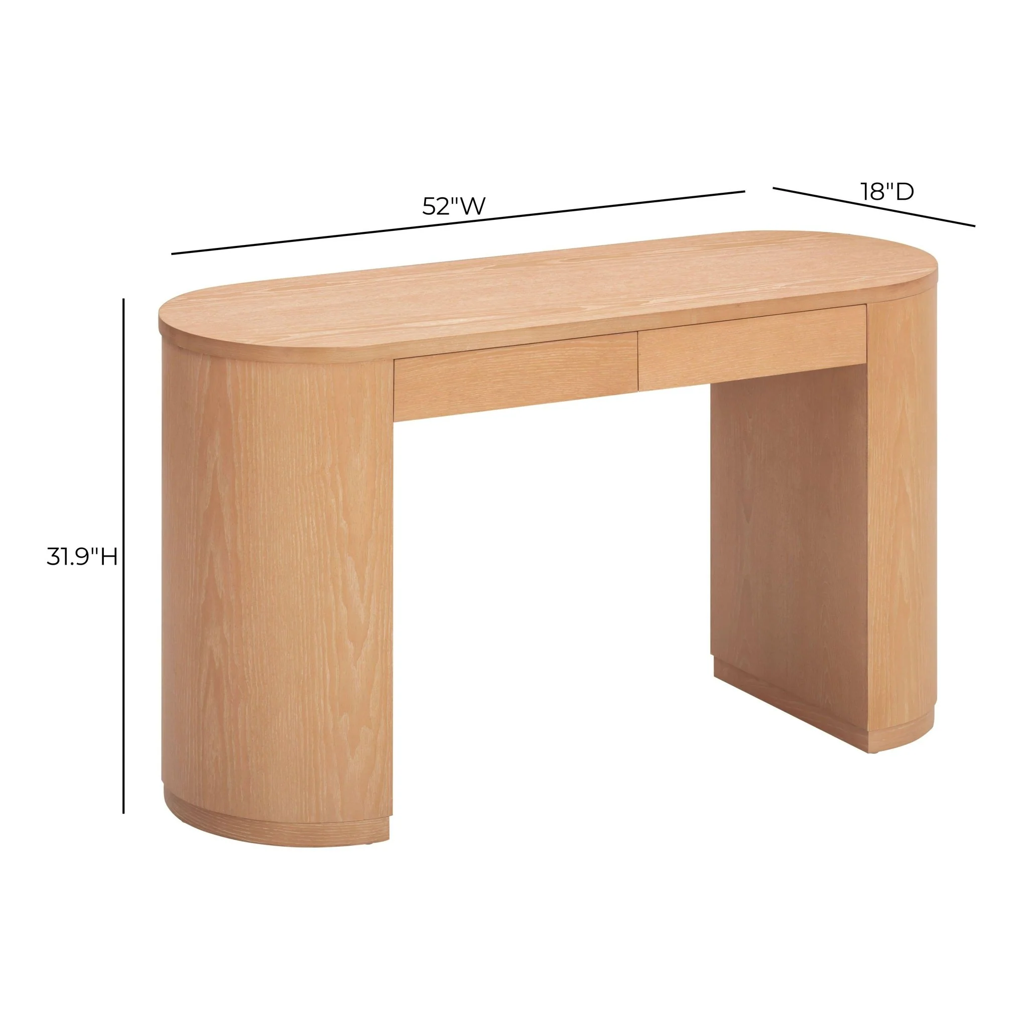 Marlow Natural Wood Writing Desk - Image 10