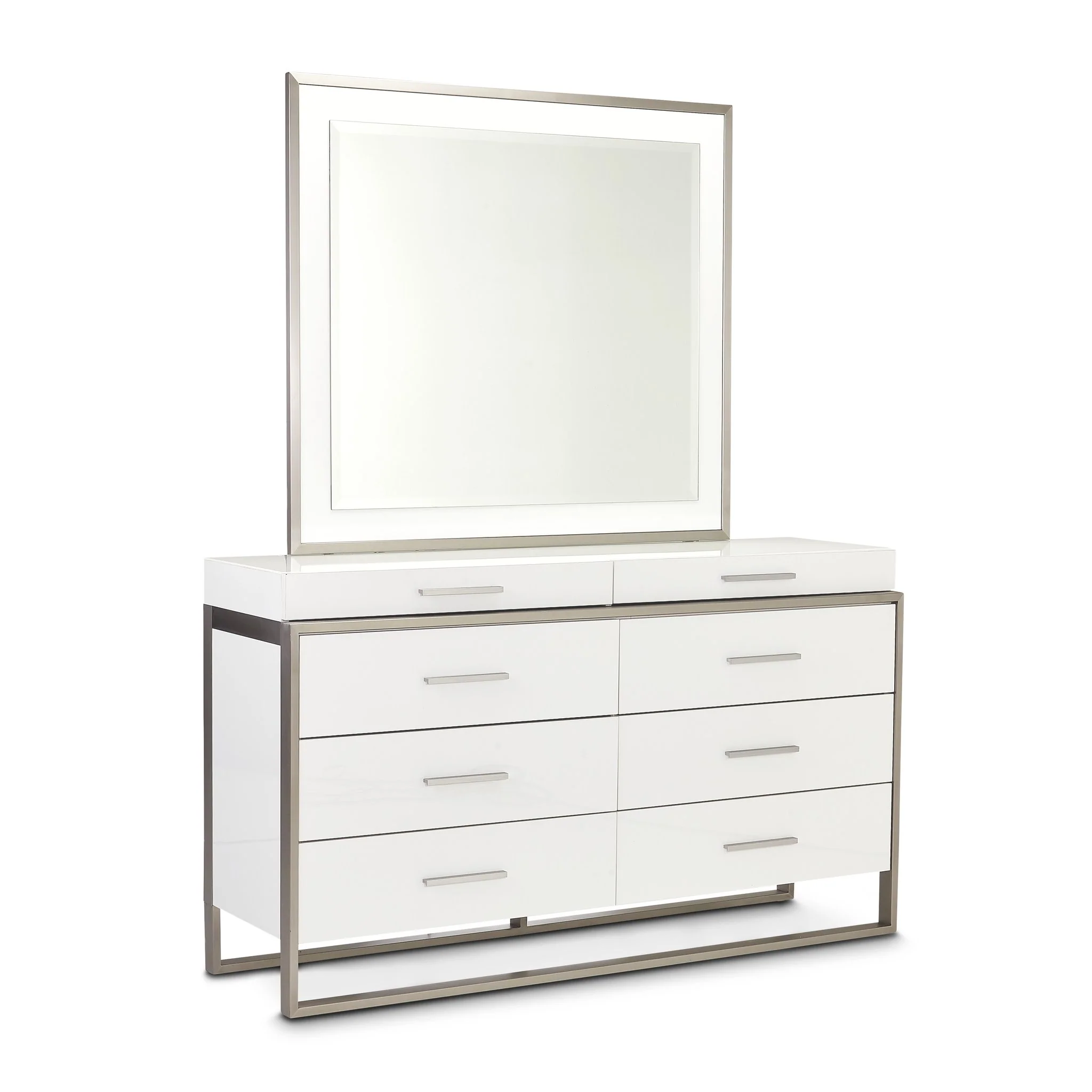 Marquee Dresser with Mirror - Cloud White - Image 2