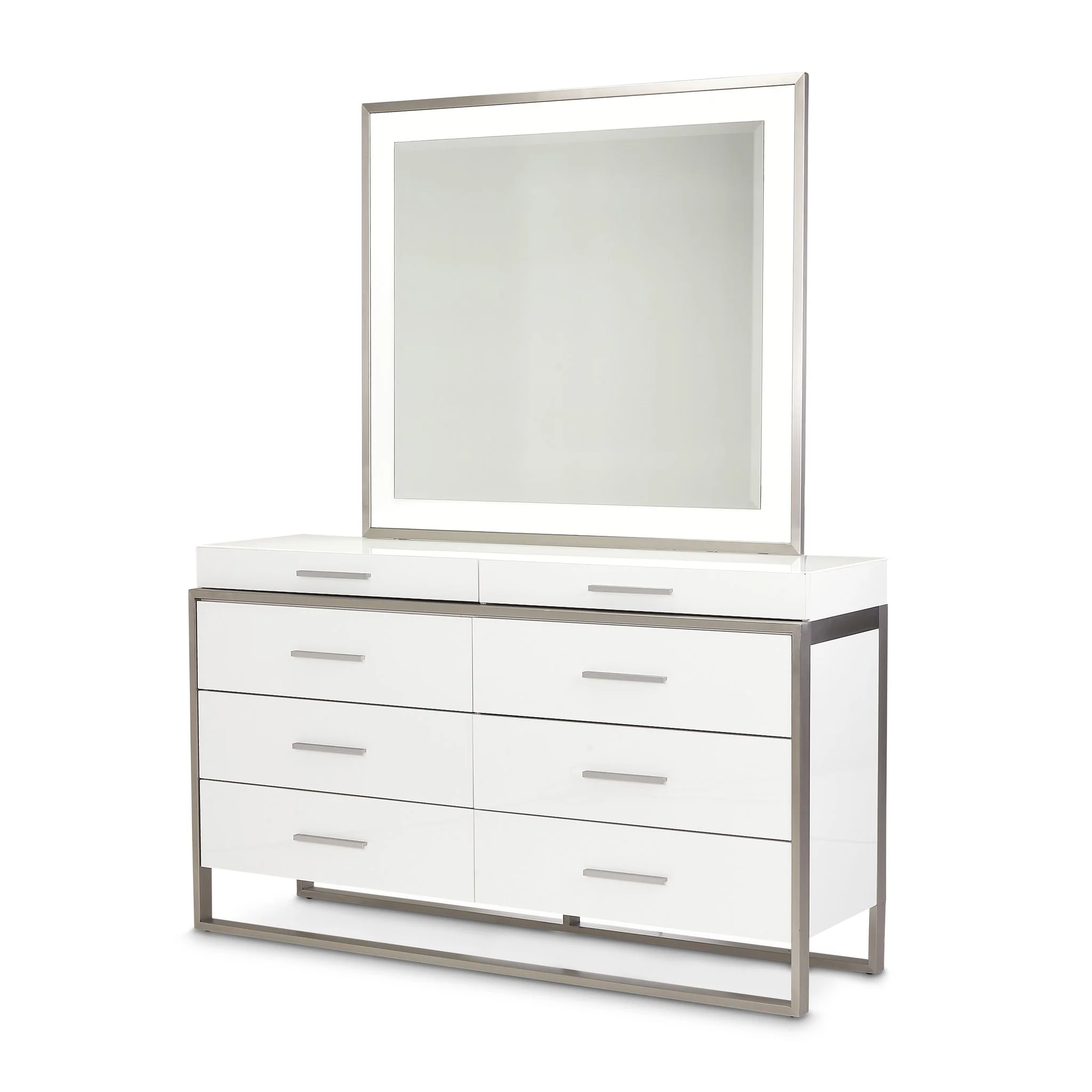 Marquee Dresser with Mirror - Cloud White - Image 8