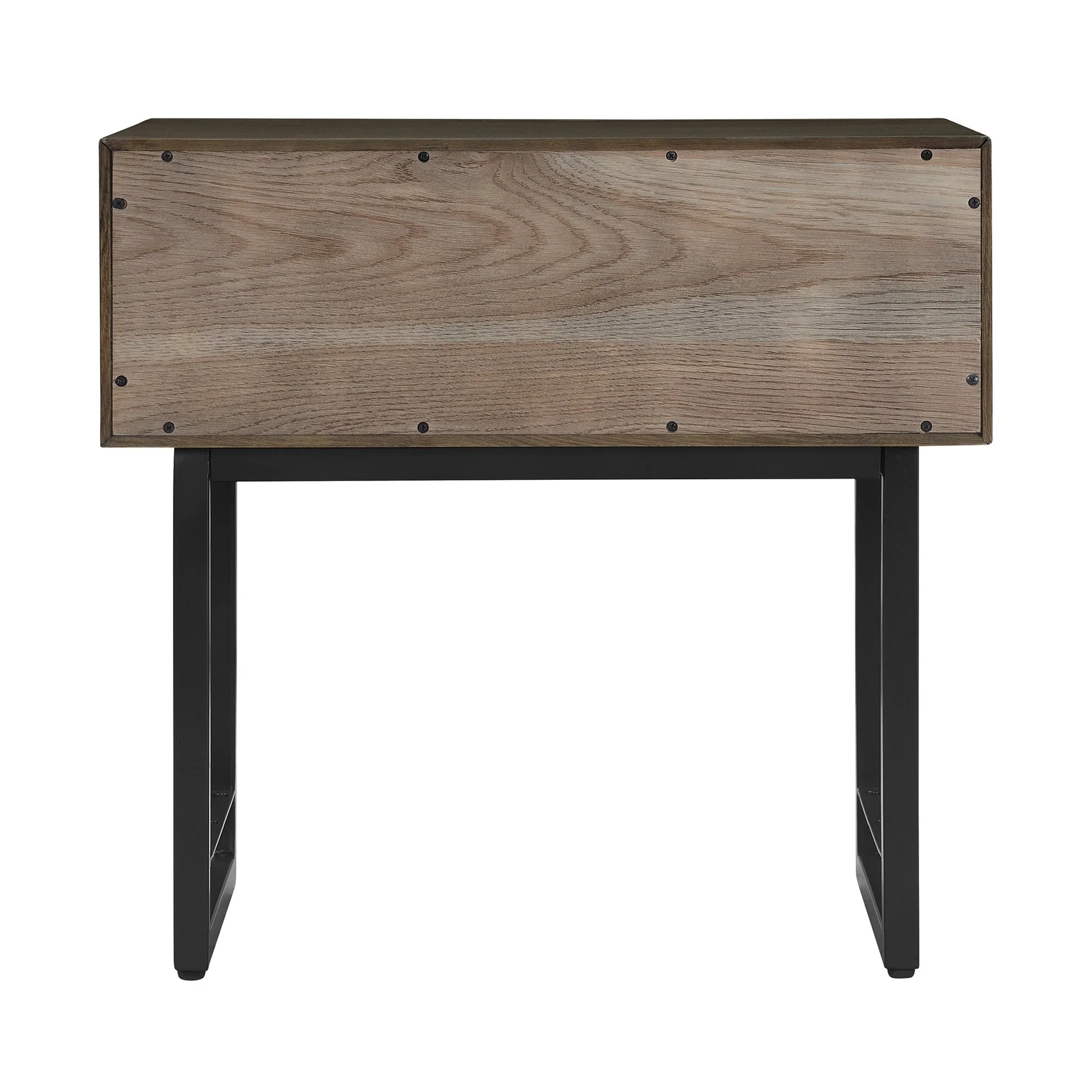 Marquis 1 Drawer Oak Wood Nightstand with Black Metal Legs - Image 3
