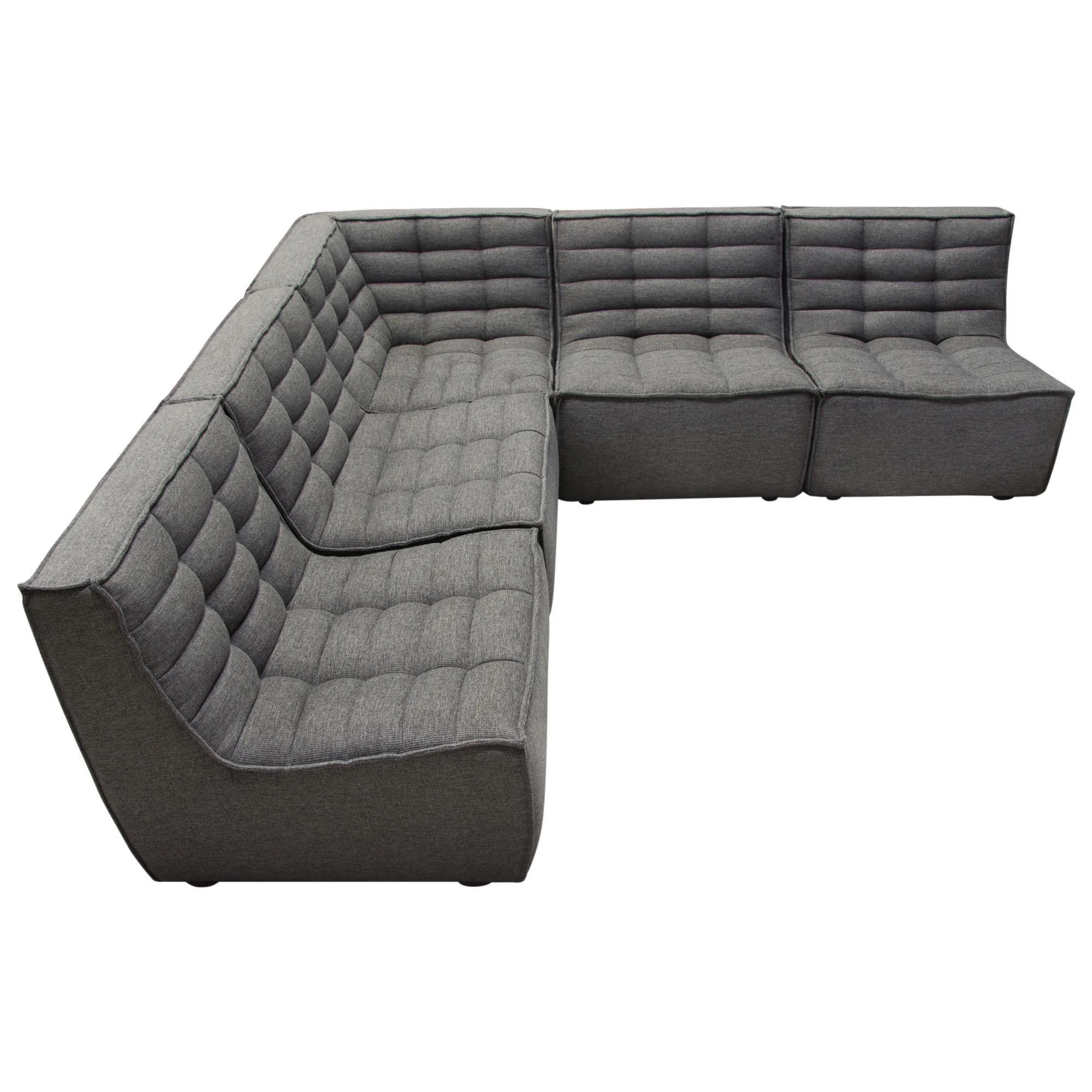 Marshall 5PC Corner Modular Sectional w/ Scooped Seat in Grey Fabric by Diamond Sofa - Image 3