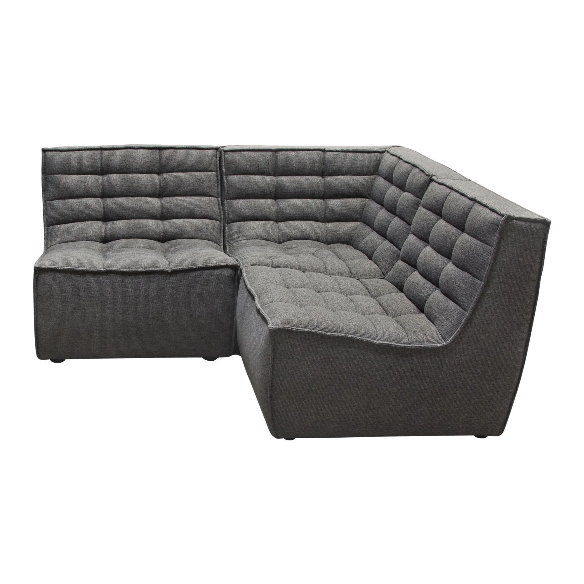 Marshall 5PC Corner Modular Sectional w/ Scooped Seat in Grey Fabric by Diamond Sofa - Image 6