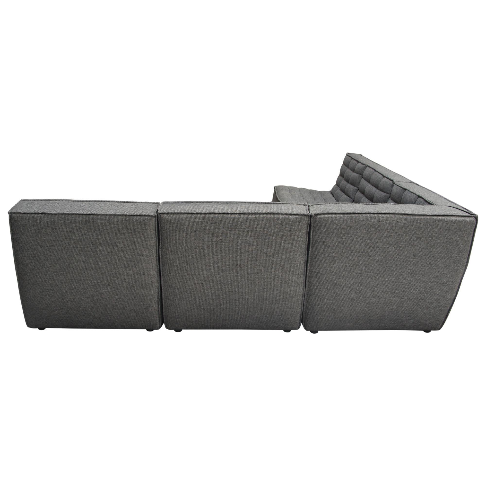 Marshall 5PC Corner Modular Sectional w/ Scooped Seat in Grey Fabric by Diamond Sofa - Image 7
