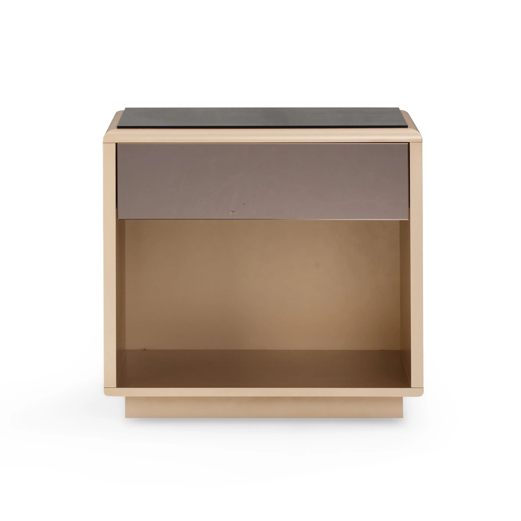 Martha Taupe Mirrored Nightstand - Image 3