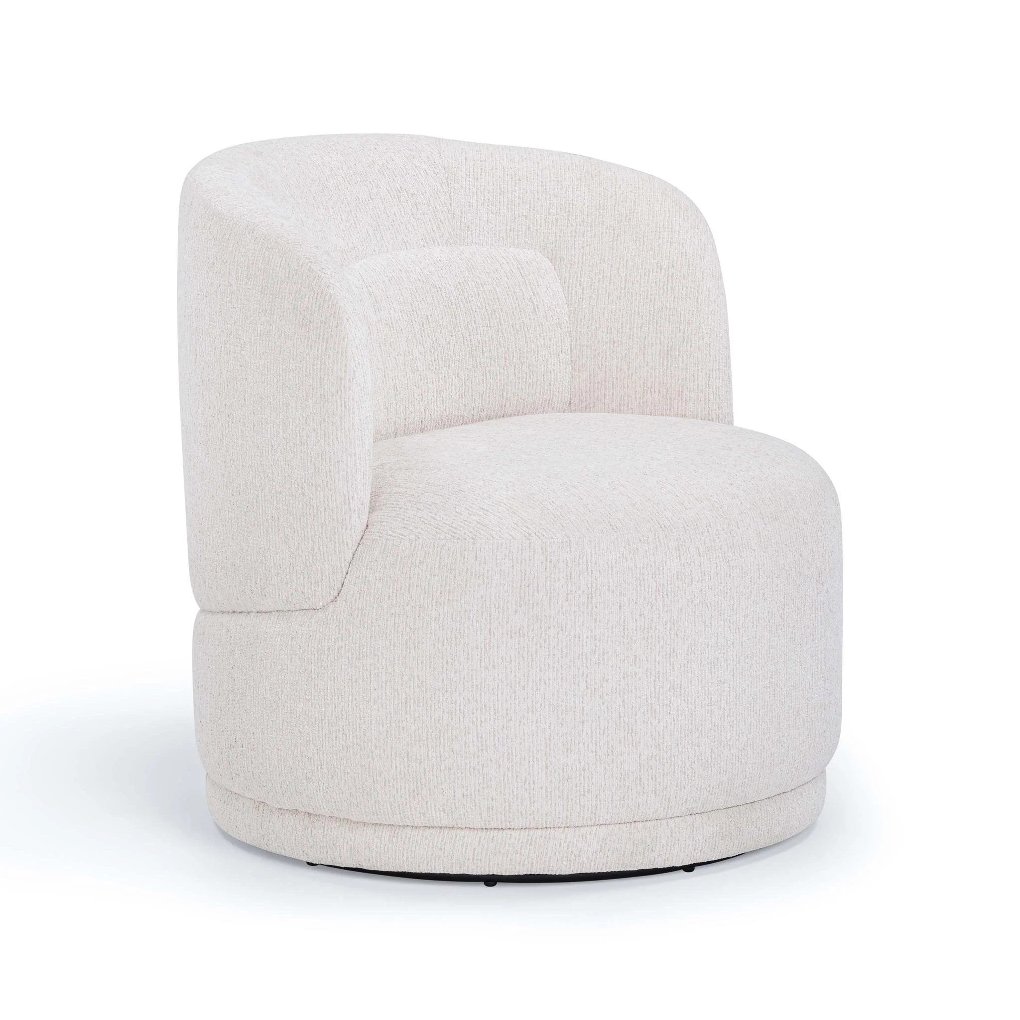 Massa Textured Beige Swivel Accent Chair