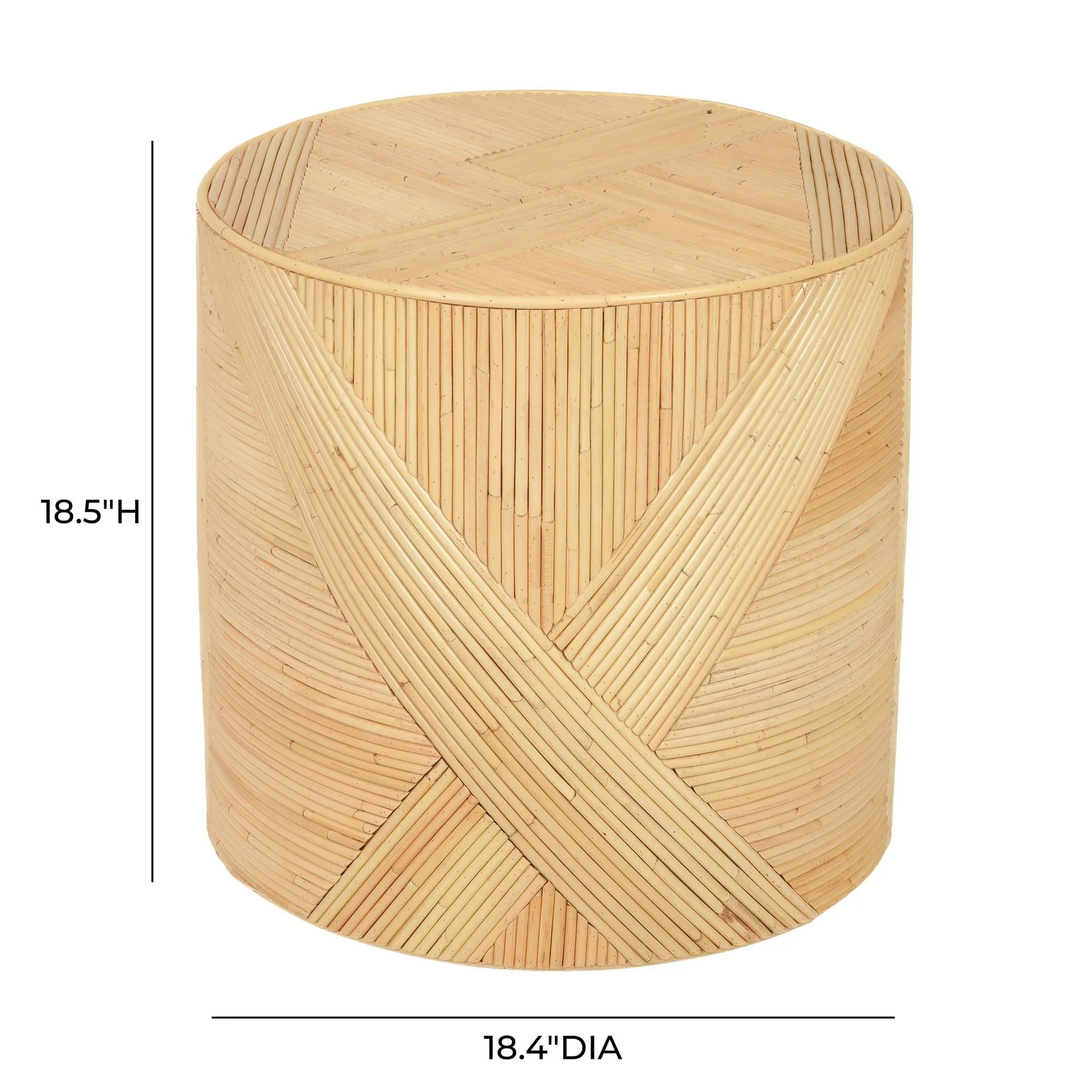 Matea Natural Rattan Cross Side Table - Image 8