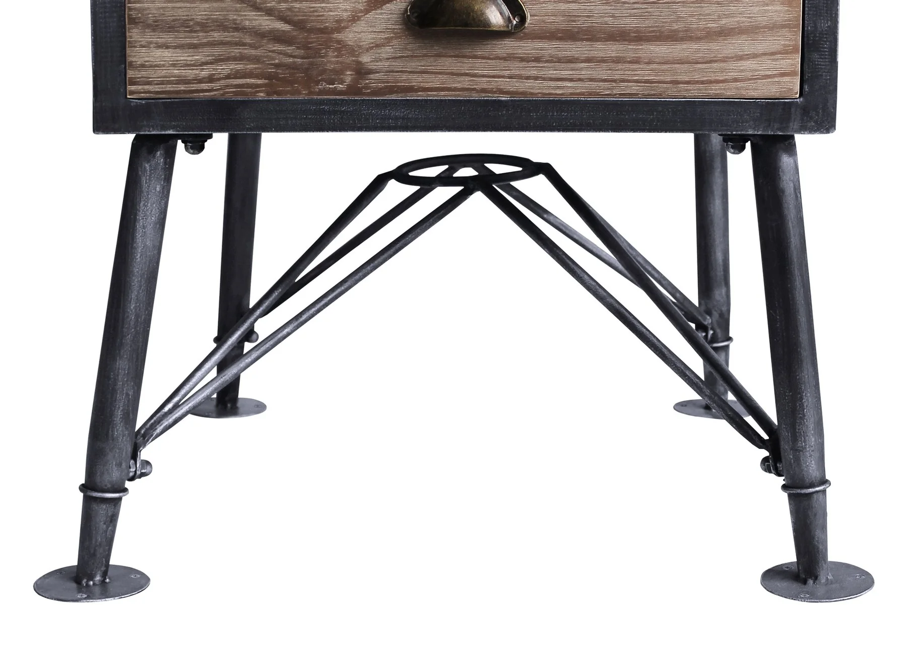 Mathis Industrial 2-Drawer End Table in Industrial Gray and Pine Wood - Image 5
