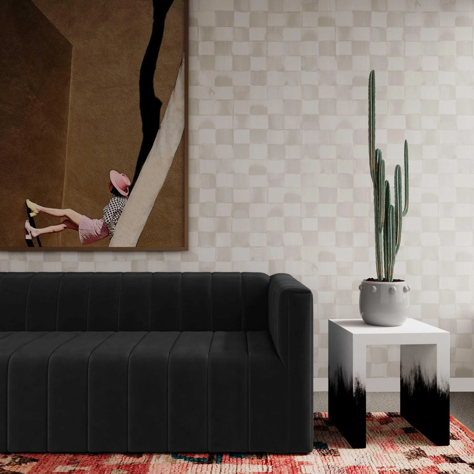 Matra Black and White End Table - Image 2