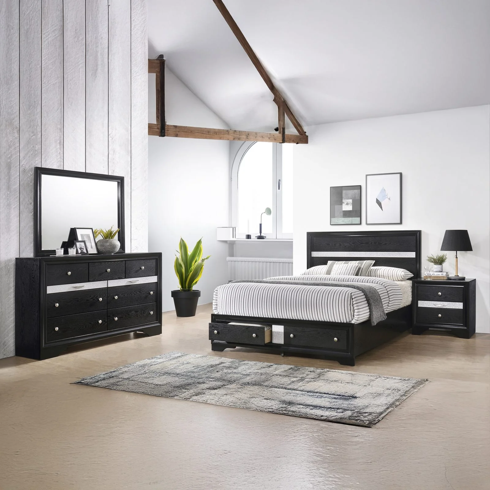 Matrix 4 Pc King Bed Black - Image 18