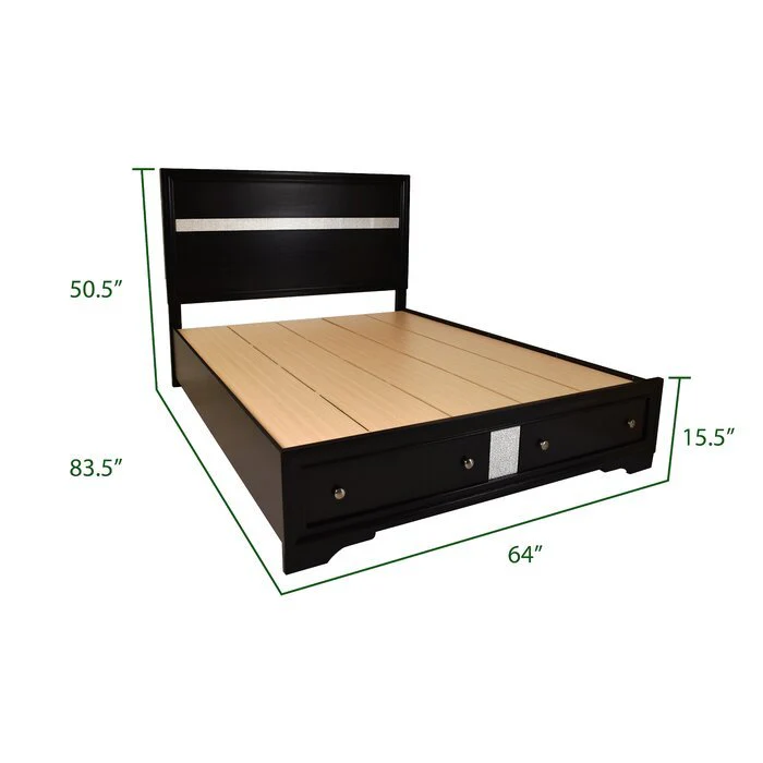 Matrix 4 Pc Queen Bed  Black - Image 4