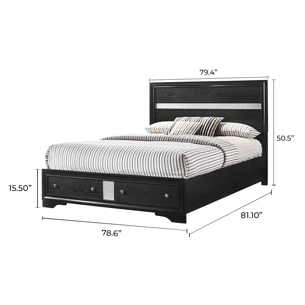 Matrix 5 Pc King Bed Gray - Image 3