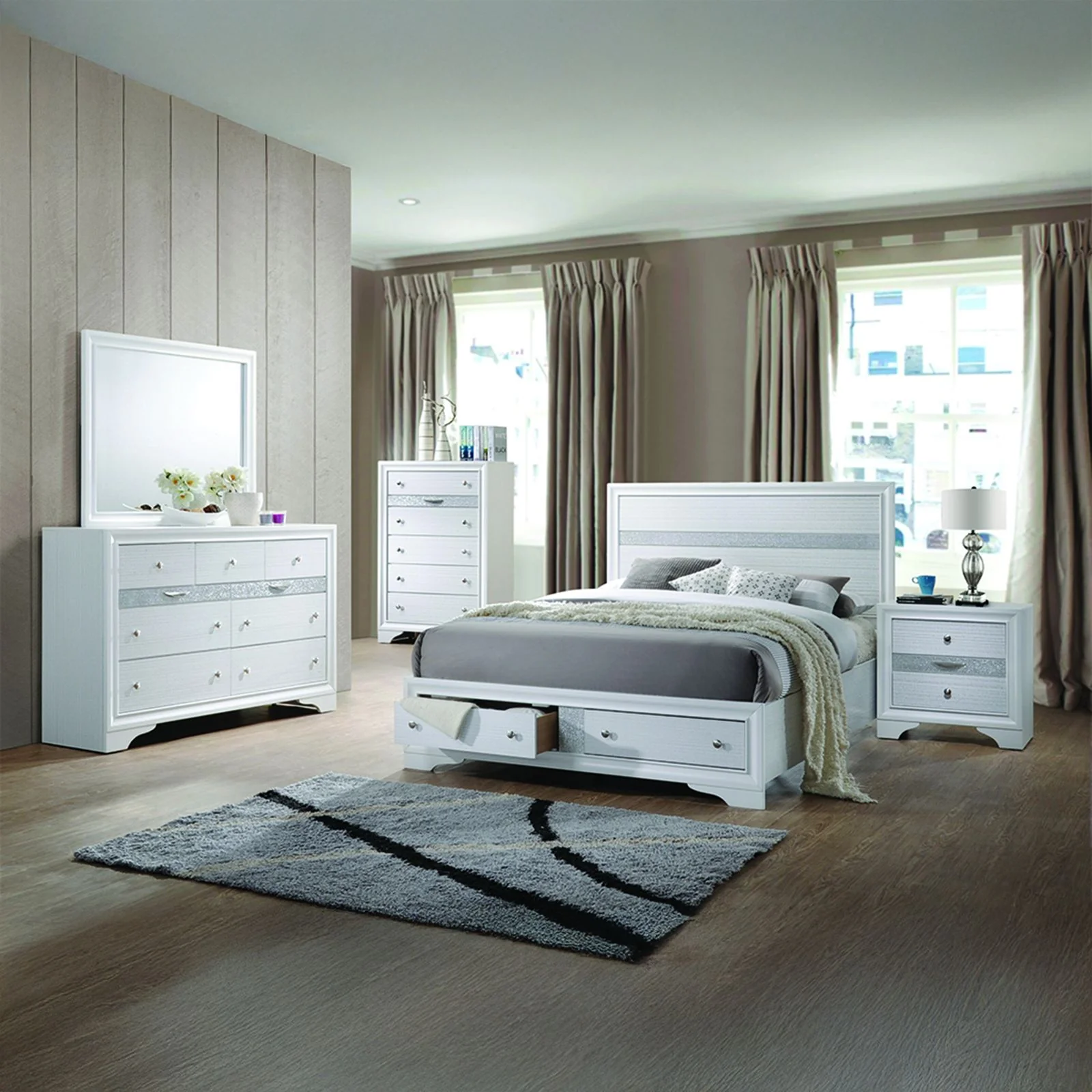 Matrix 5 Pc King Bed White - Image 17