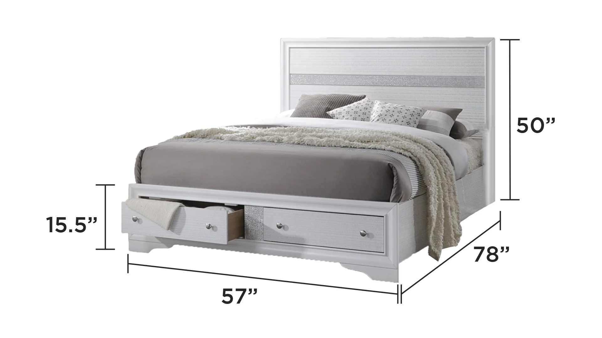 Matrix Full Bed White - Image 2