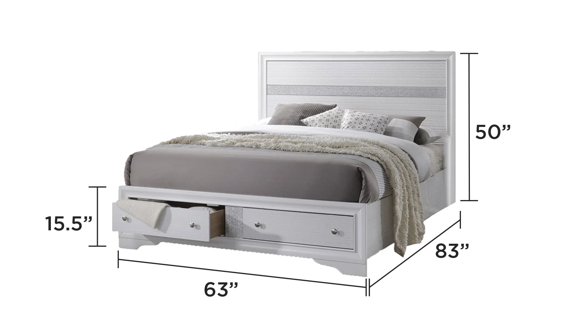 Matrix  Queen Bed White - Image 2