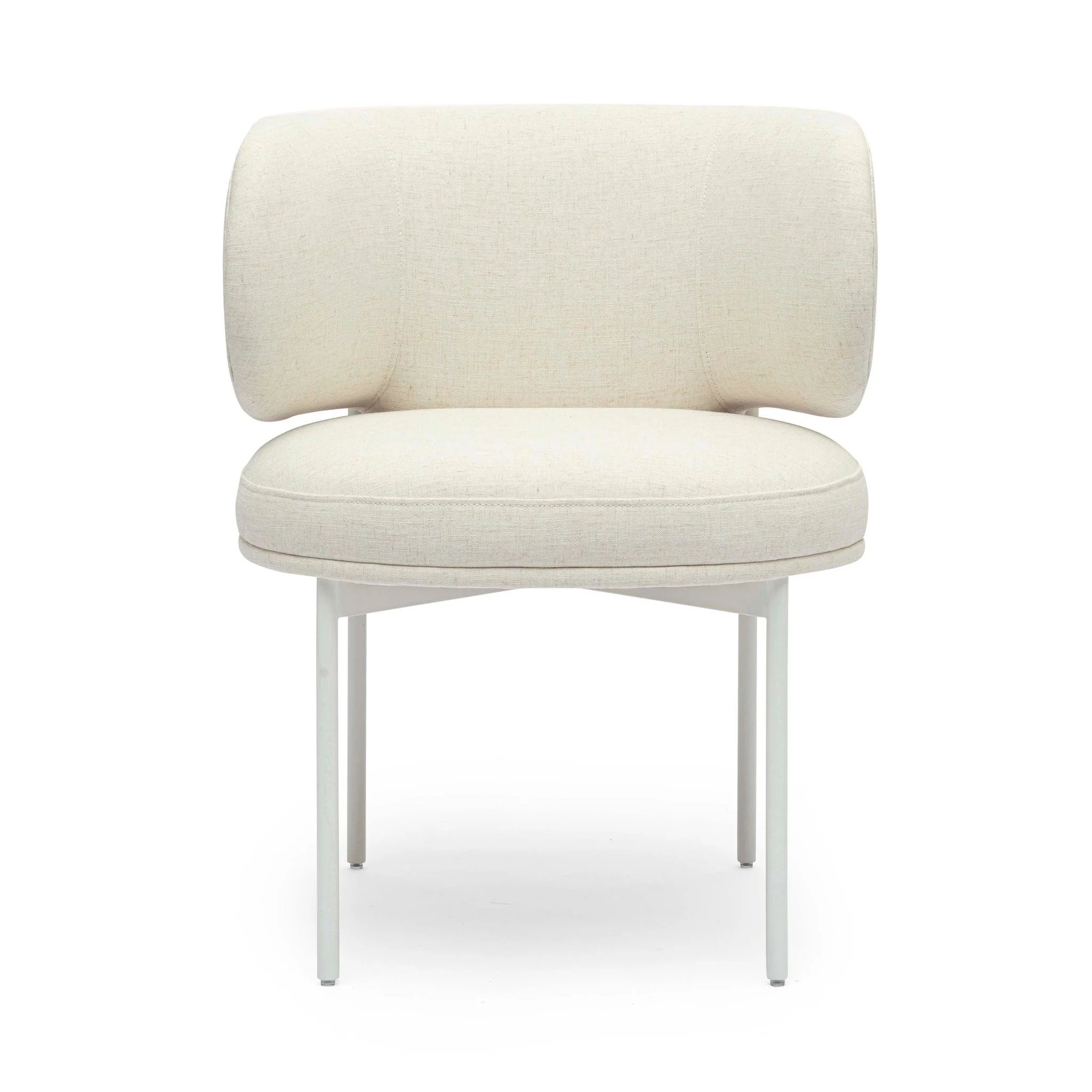 Maureen Cream Performance Upcycled Linen Dining Chair - Image 2