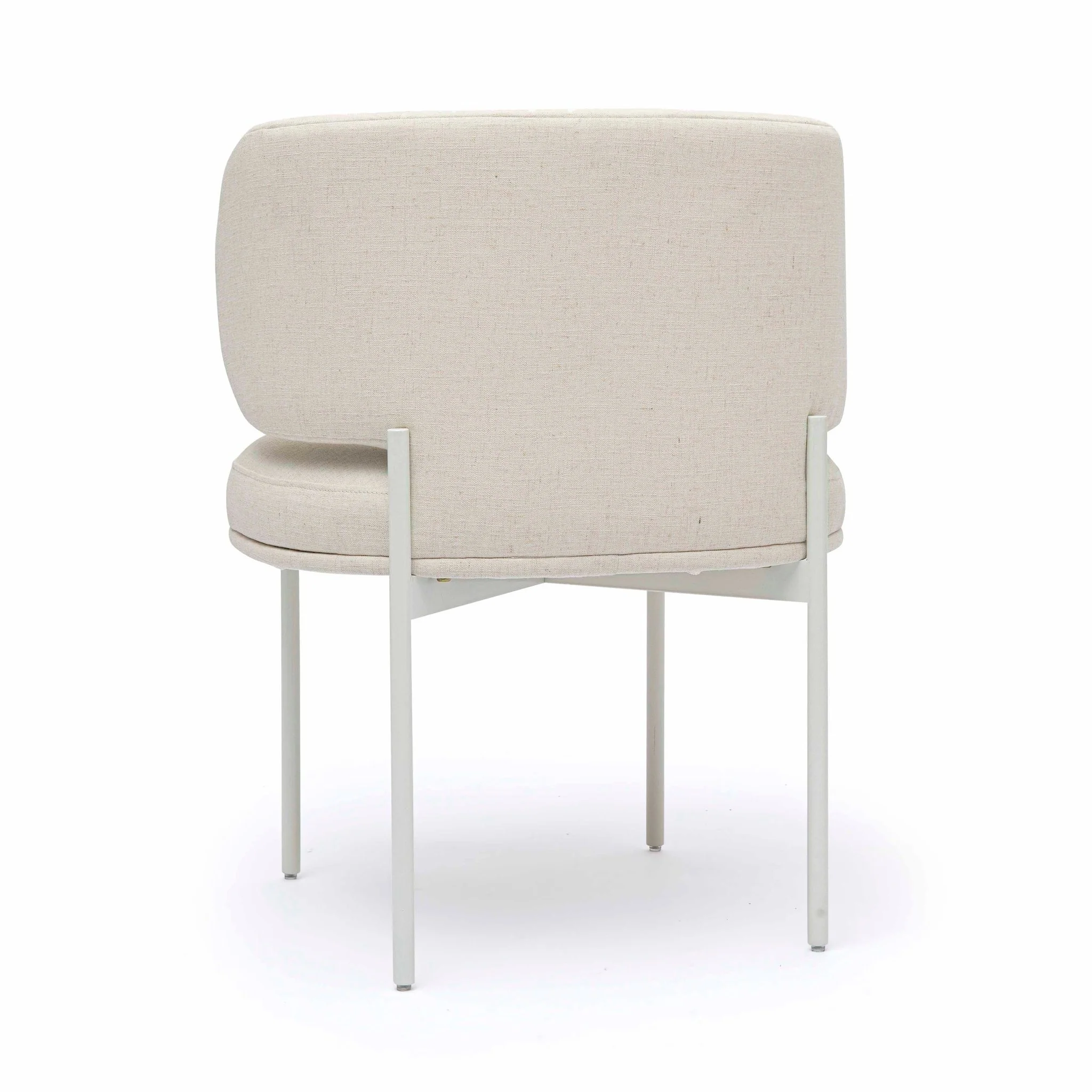 Maureen Cream Performance Upcycled Linen Dining Chair - Image 3