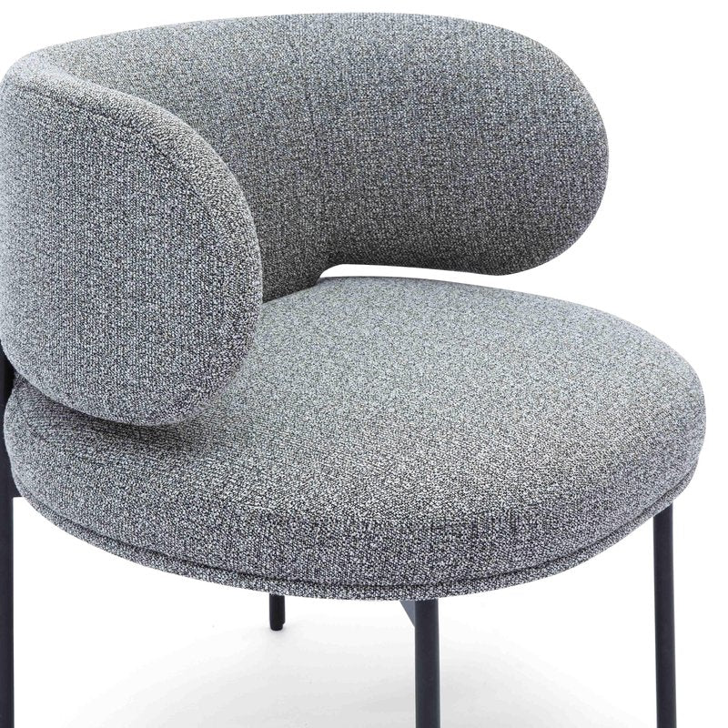 Maureen Speckled Grey Performance Boucle Dining Chair - Image 4