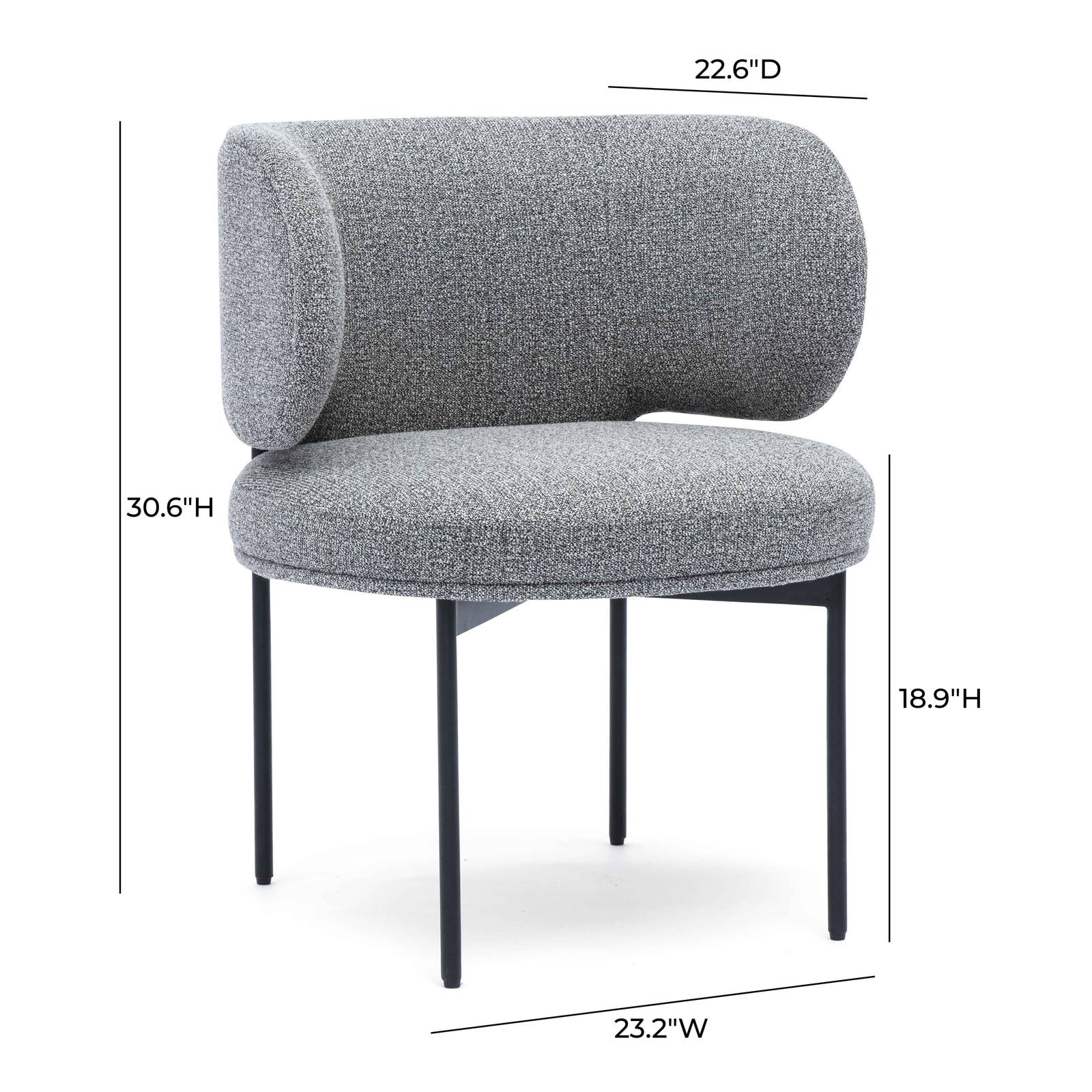 Maureen Speckled Grey Performance Boucle Dining Chair - Image 5