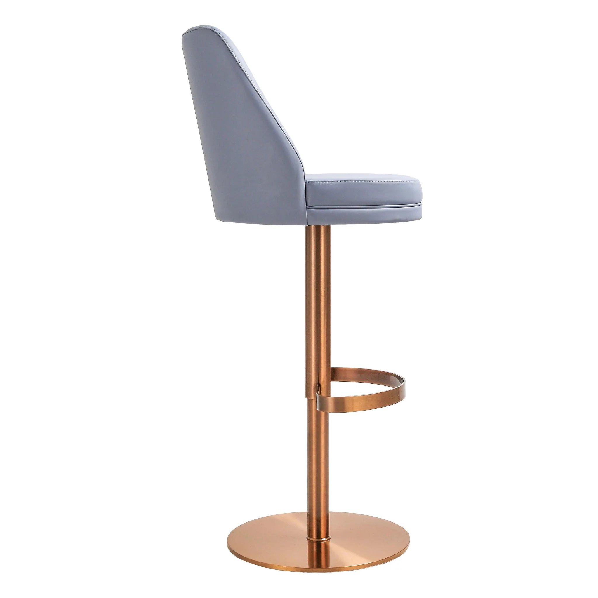 Maven Lavender Mist Performance Vegan Leather and Rose Gold Adjustable Swivel Stool - Image 4