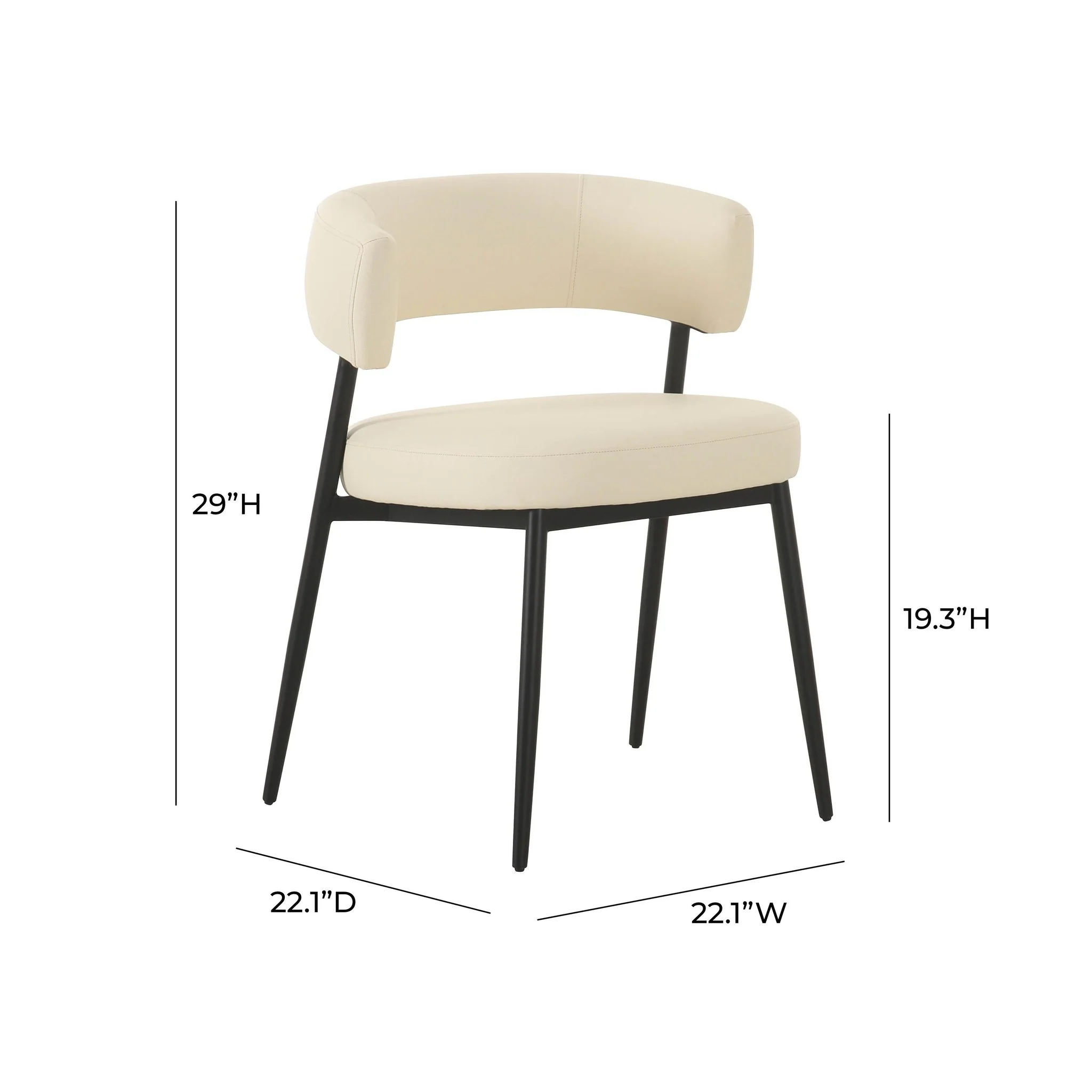 Maxine Cream Performance Vegan Leather Dining Chair - Image 6