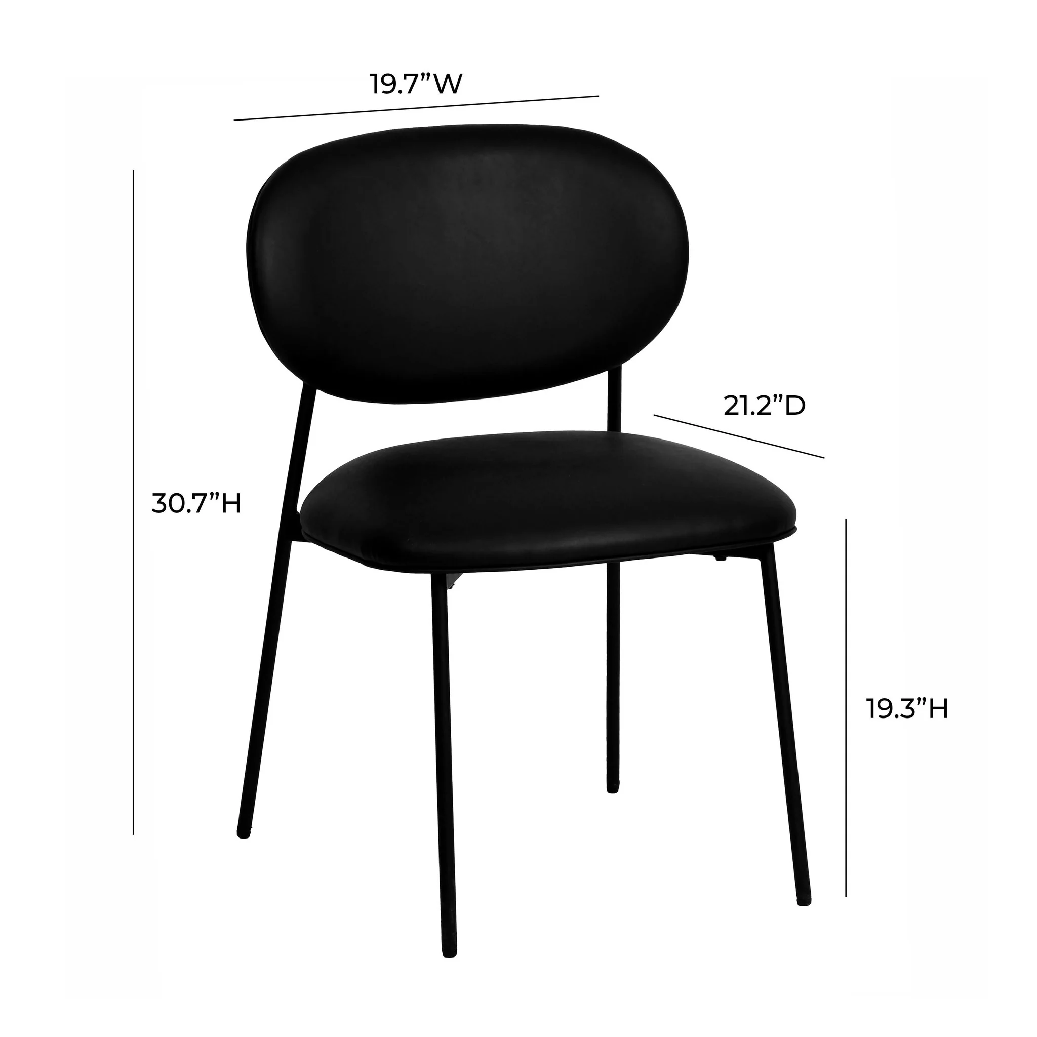 McKenzie Black Performance Vegan Leather Stackable Dining Chair - Set of 2 - Image 10