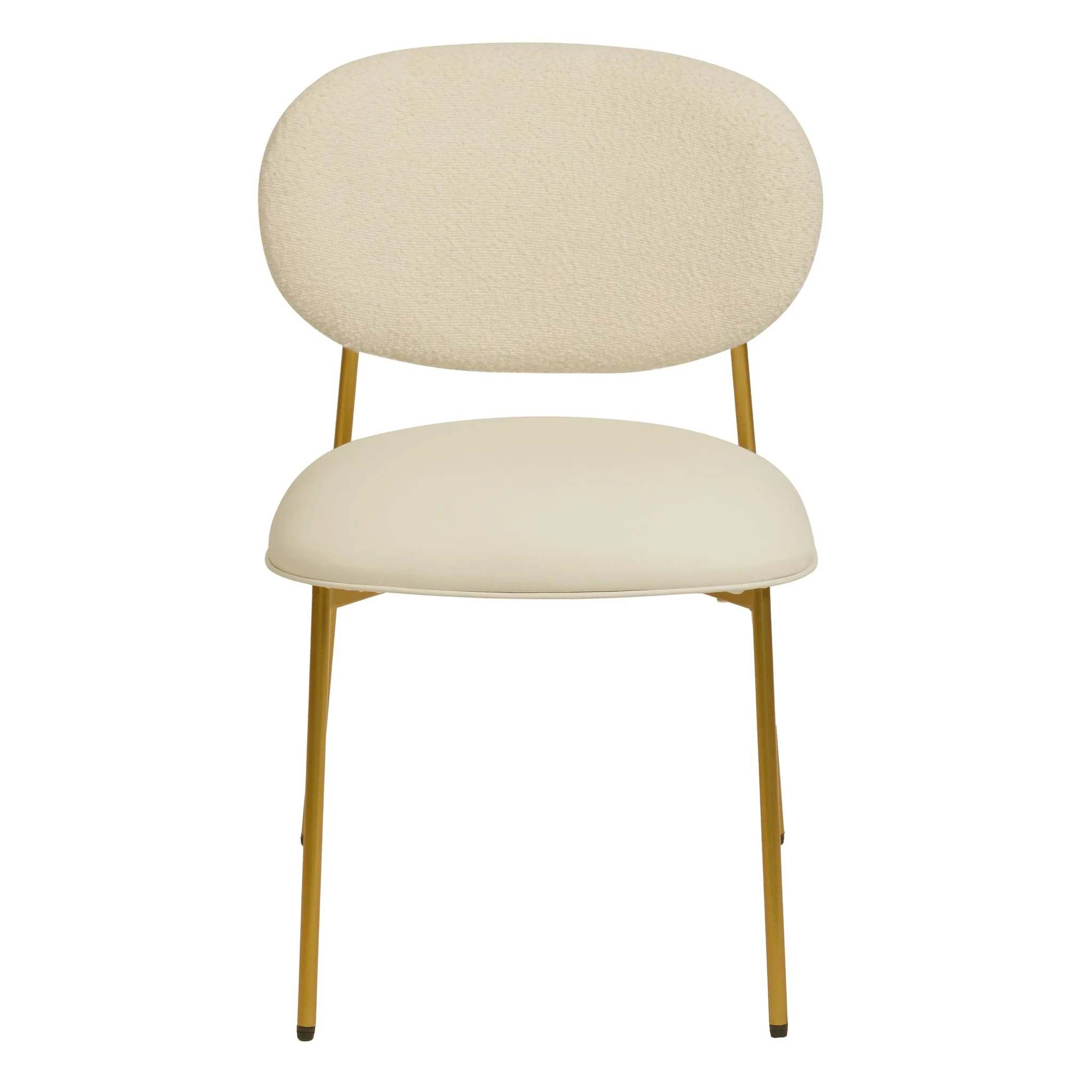McKenzie Cream Boucle & Performance Vegan Leather Stackable Dining Chair - Set of 2 - Image 4